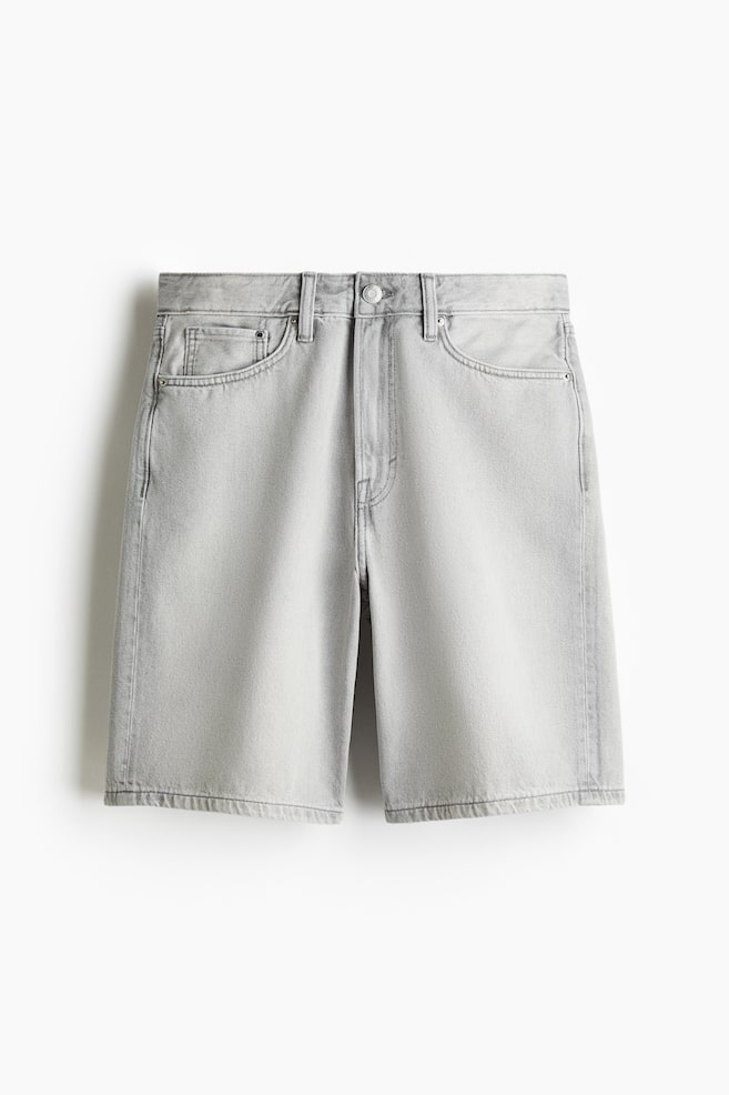 Bermudas vaqueras Relaxed - Gris denim claro/Black - 1