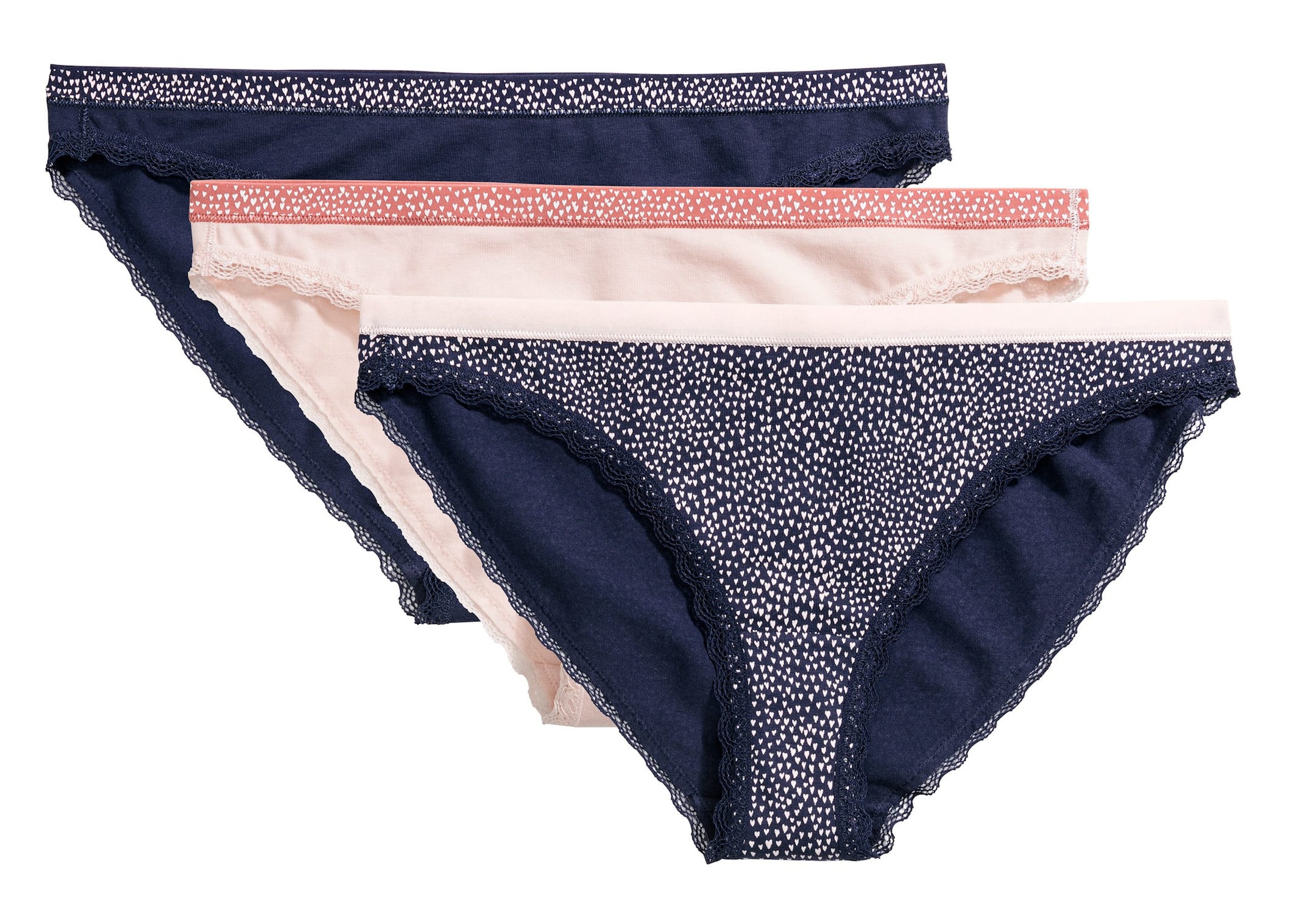 Näytä suurempi kuva: 3 kpl bikinialushousuja - Tummansininen/Puuteriroosa - NAISET | H&M FI 1