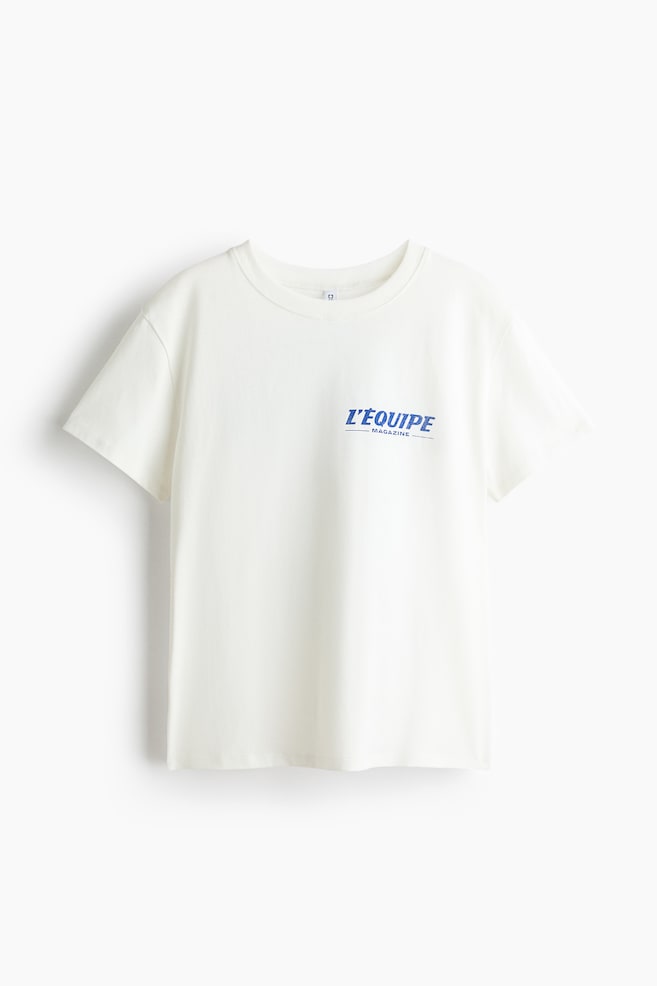 Printed T-Shirt - Ivory/L'Équipe/Ivory/The Italian Florence/Charcoal gray/Fetta di Torta/Navy blue/Atelier Créatif - 1