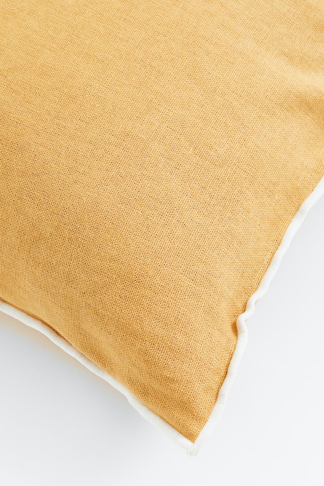 Linen-blend cushion cover - Yellow/Light beige/Light blue - 2