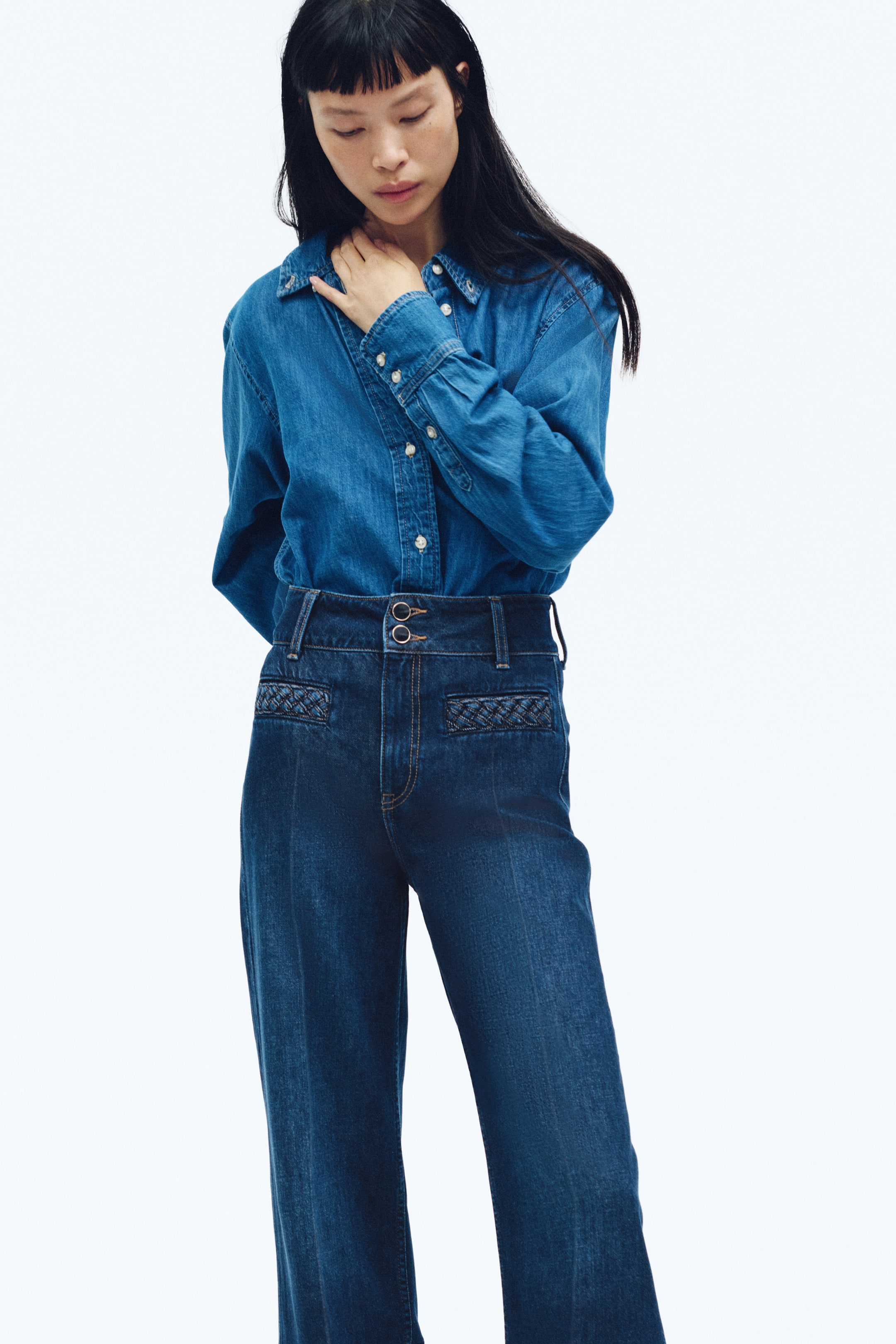 Ingrandisci l'immagine: Wide High Jeans - Blu denim scuro - DONNA | H&M CH 2