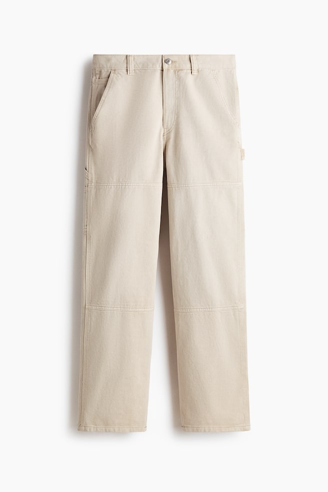 Pantalon de menuisier coupe classique - Beige clair/Bleu foncé/Brun foncé - 1