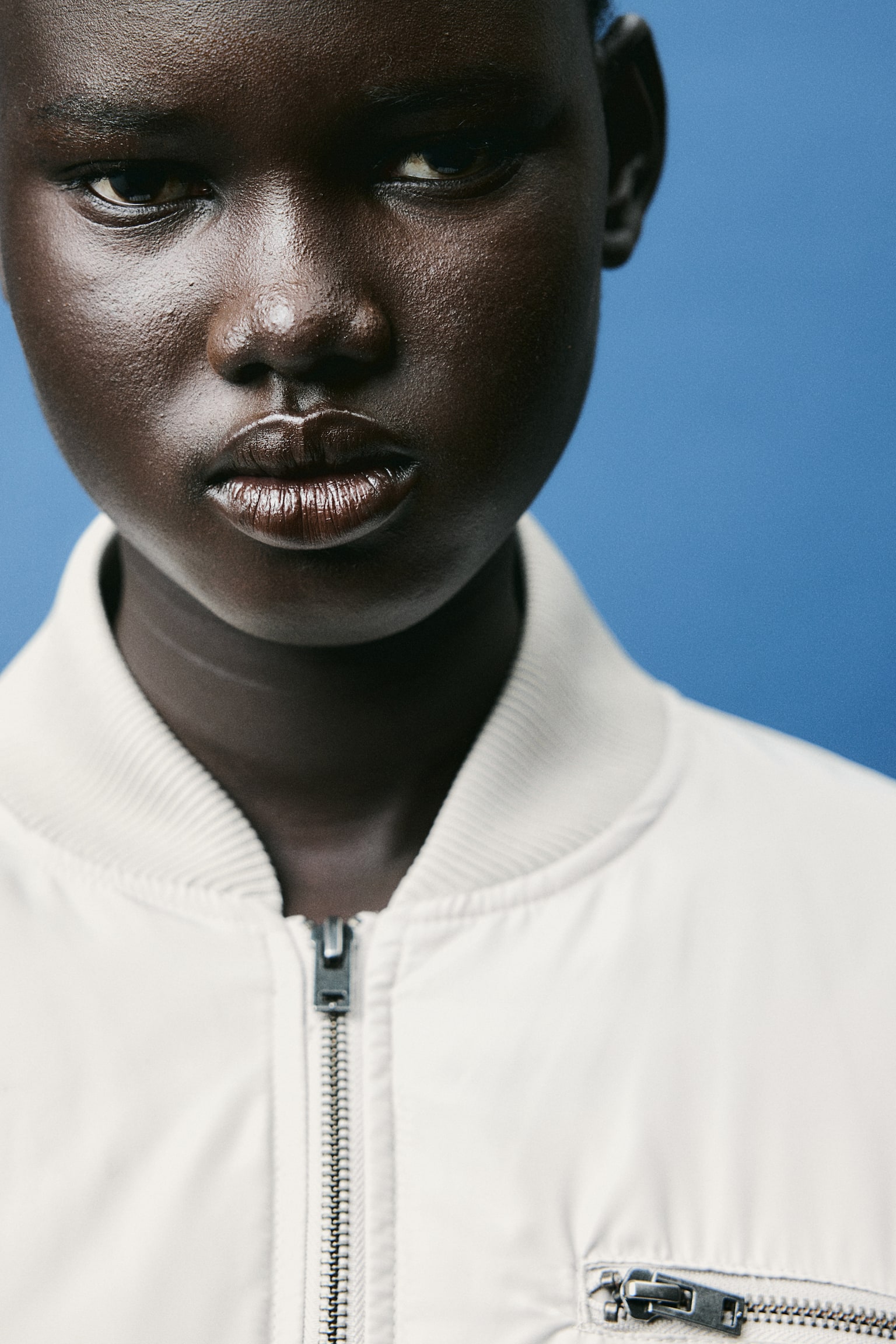 Down bomber jacket - Light beige/Dark grey - 5