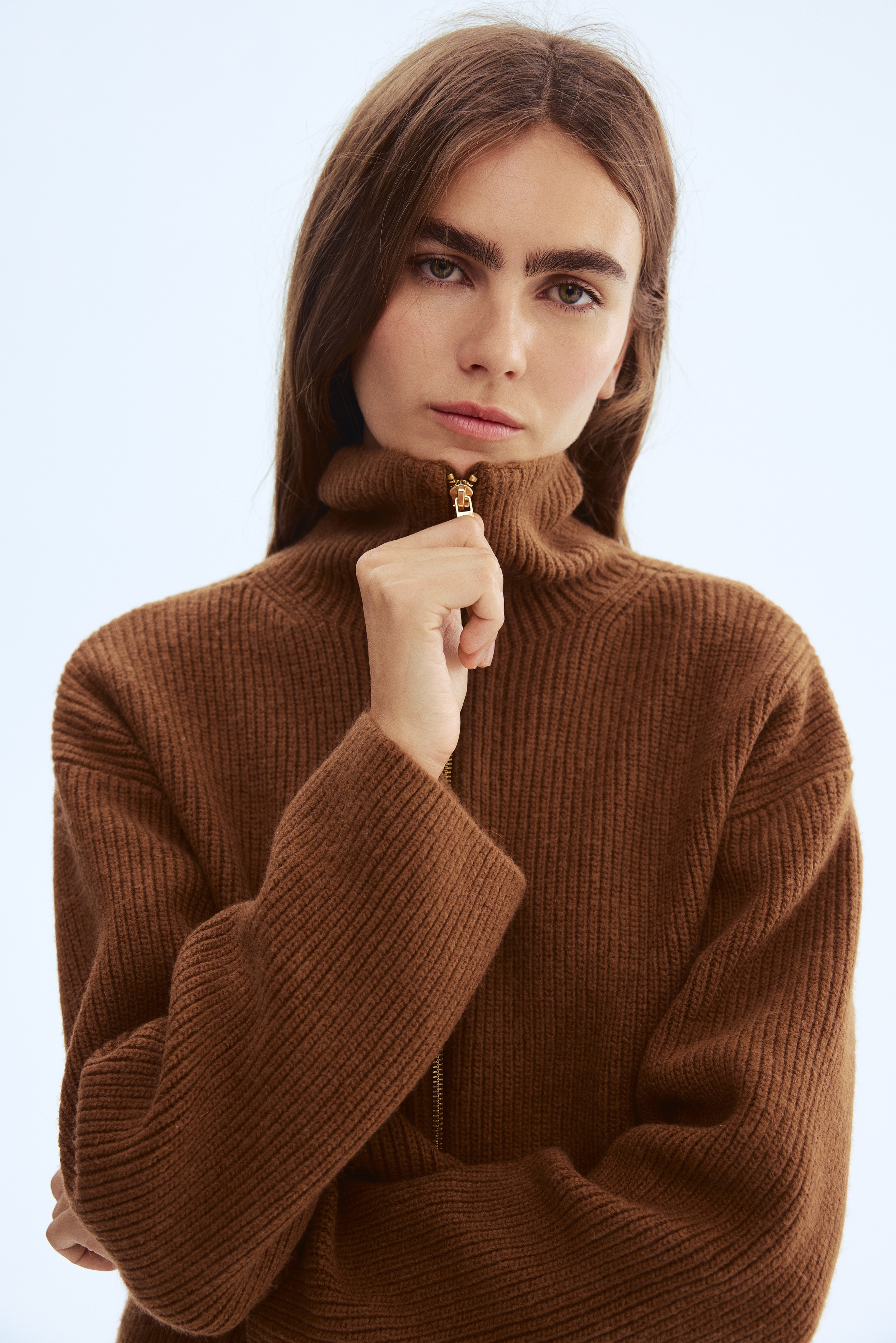 full zip motif cardigan/brown　クヌースマーフ コレクション | KNUTH MARF