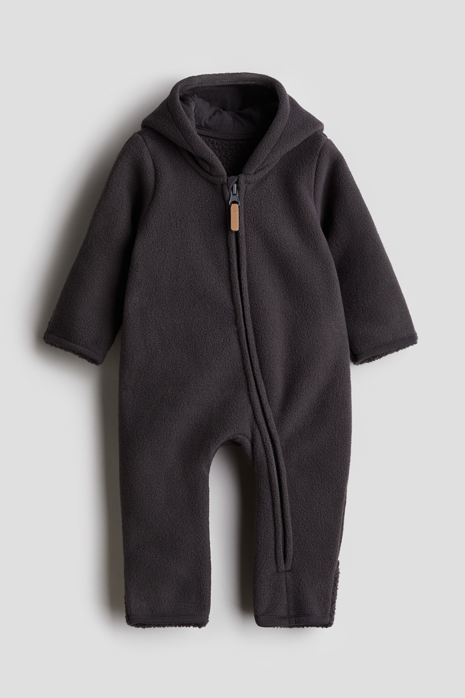 Hooded fleece all-in-one suit - Dark grey/Dark blue - 2