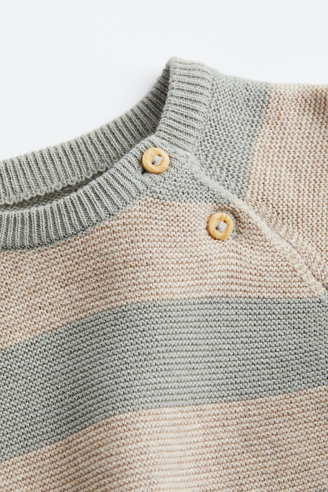 Knitted jumper and trousers - Beige/Grey striped/Beige/Block-coloured/Light beige - 2