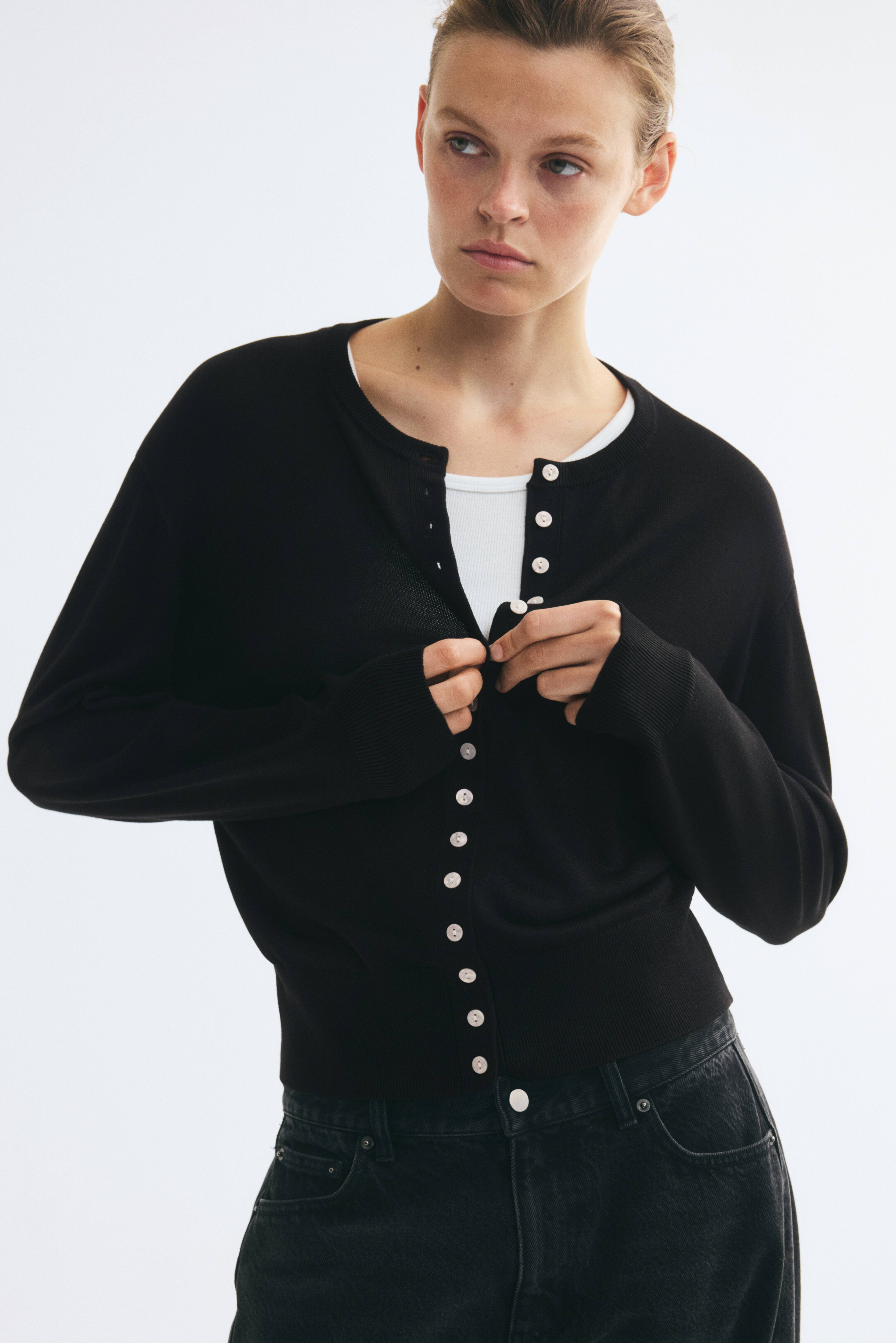 Fine-Knit Cardigan