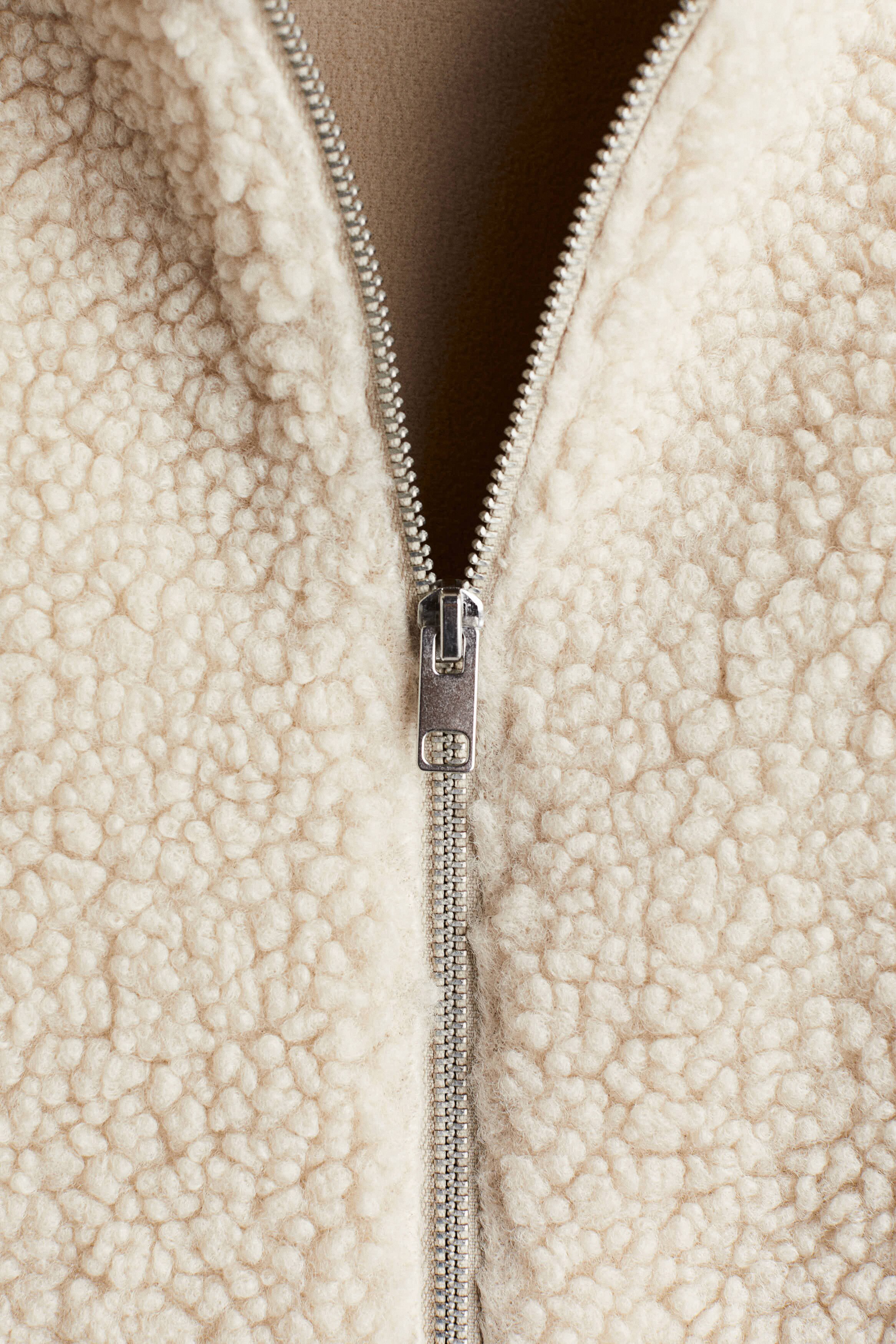 Loose Fit Teddy zip-through hoodie