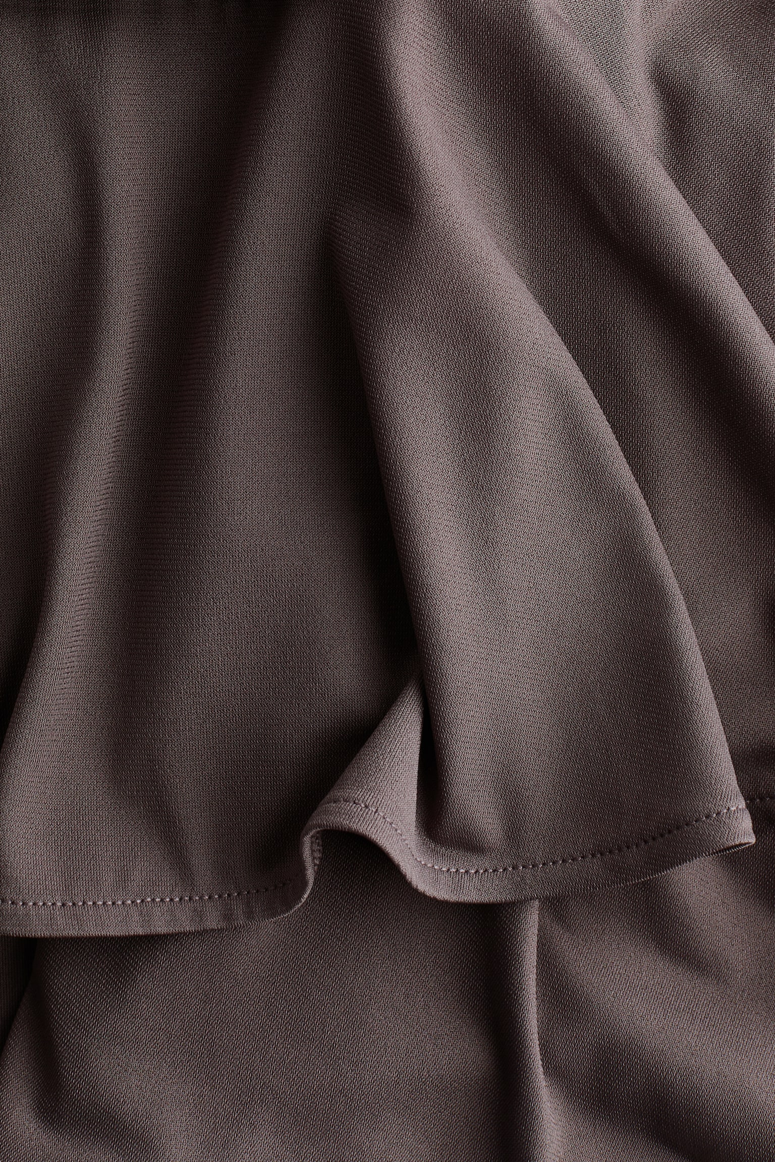 垂墜感迷你洋裝 - 灰色/黑色 - 4