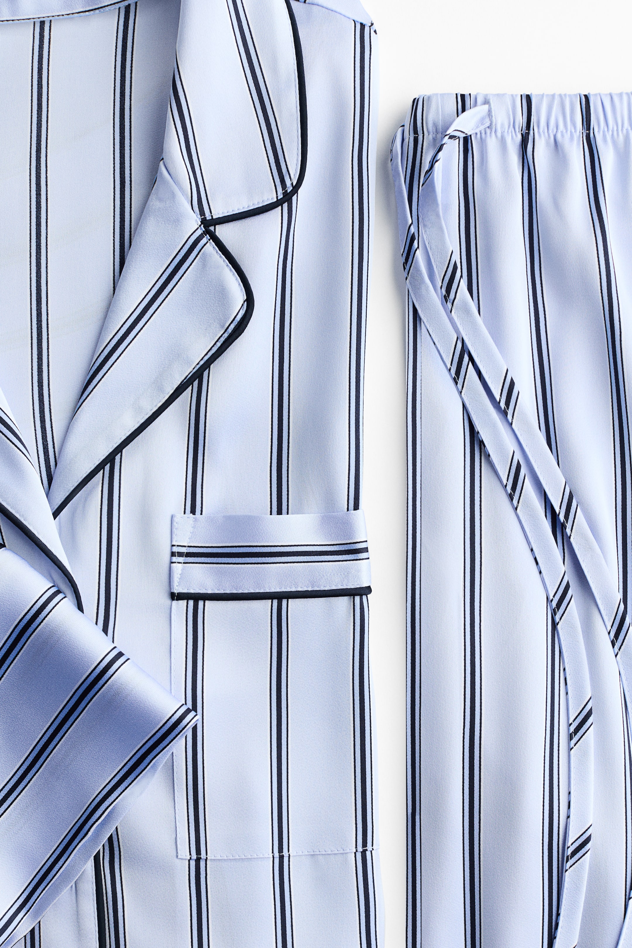 View larger image: Satin pyjamas - Light blue/Striped - Ladies | H&M IN 6