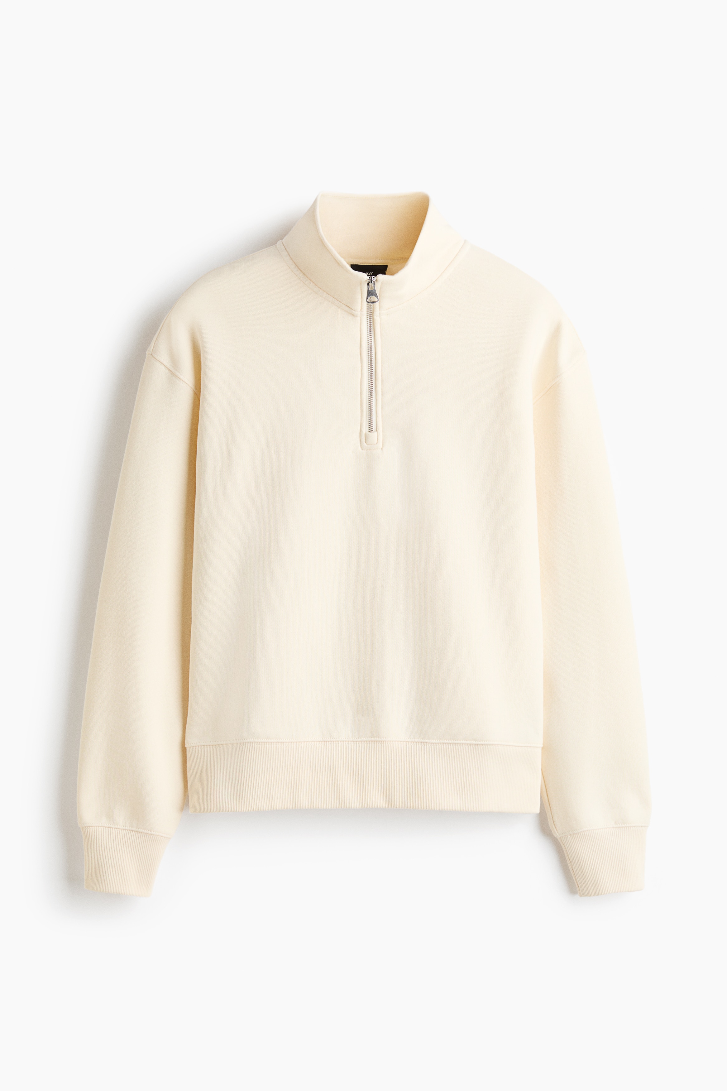 Sudadera con media cremallera Relaxed Fit - Crema/Negro
