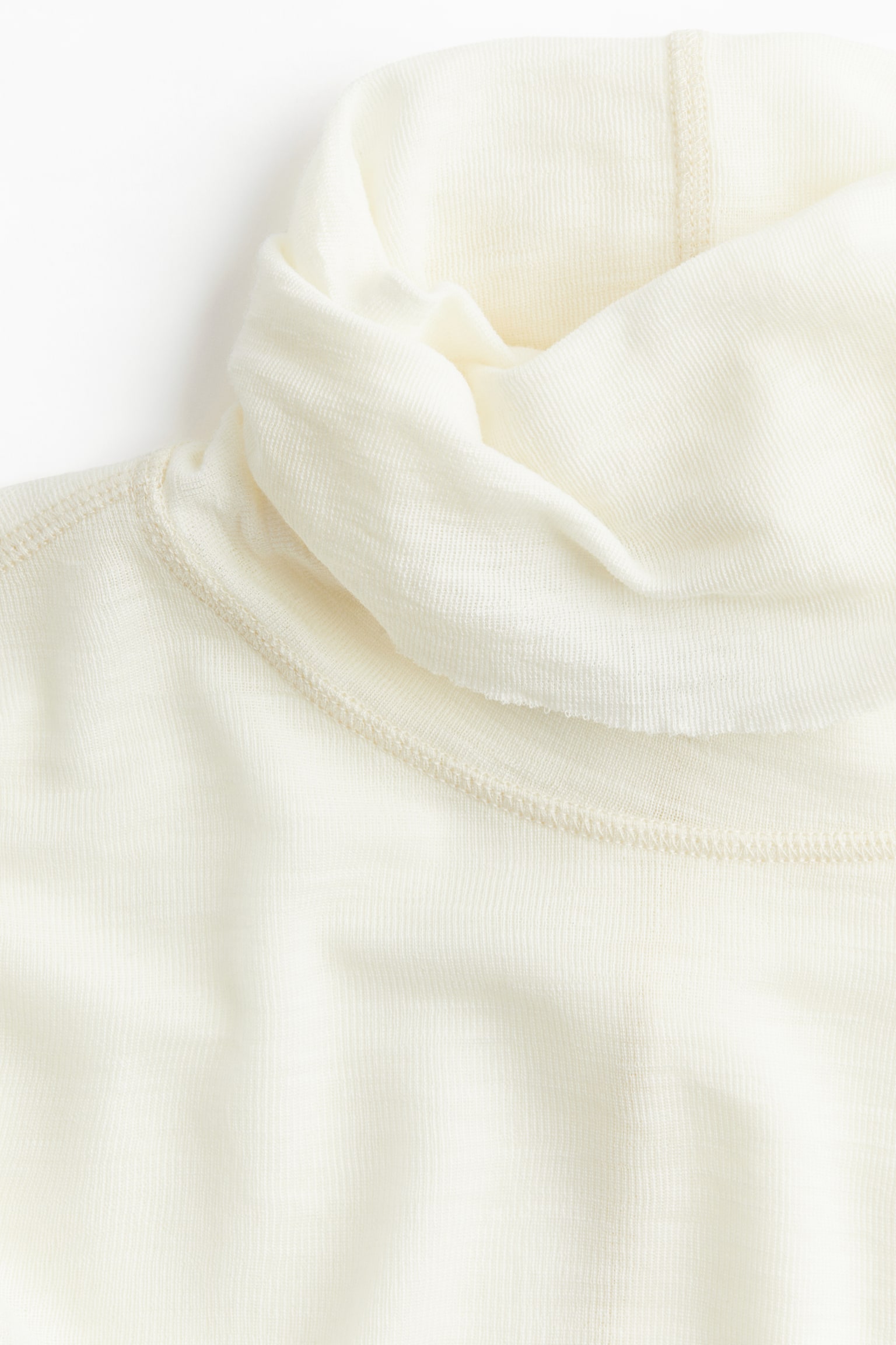 Polo-neck wool top - White/Cream/Black/Dark grey marl - 3