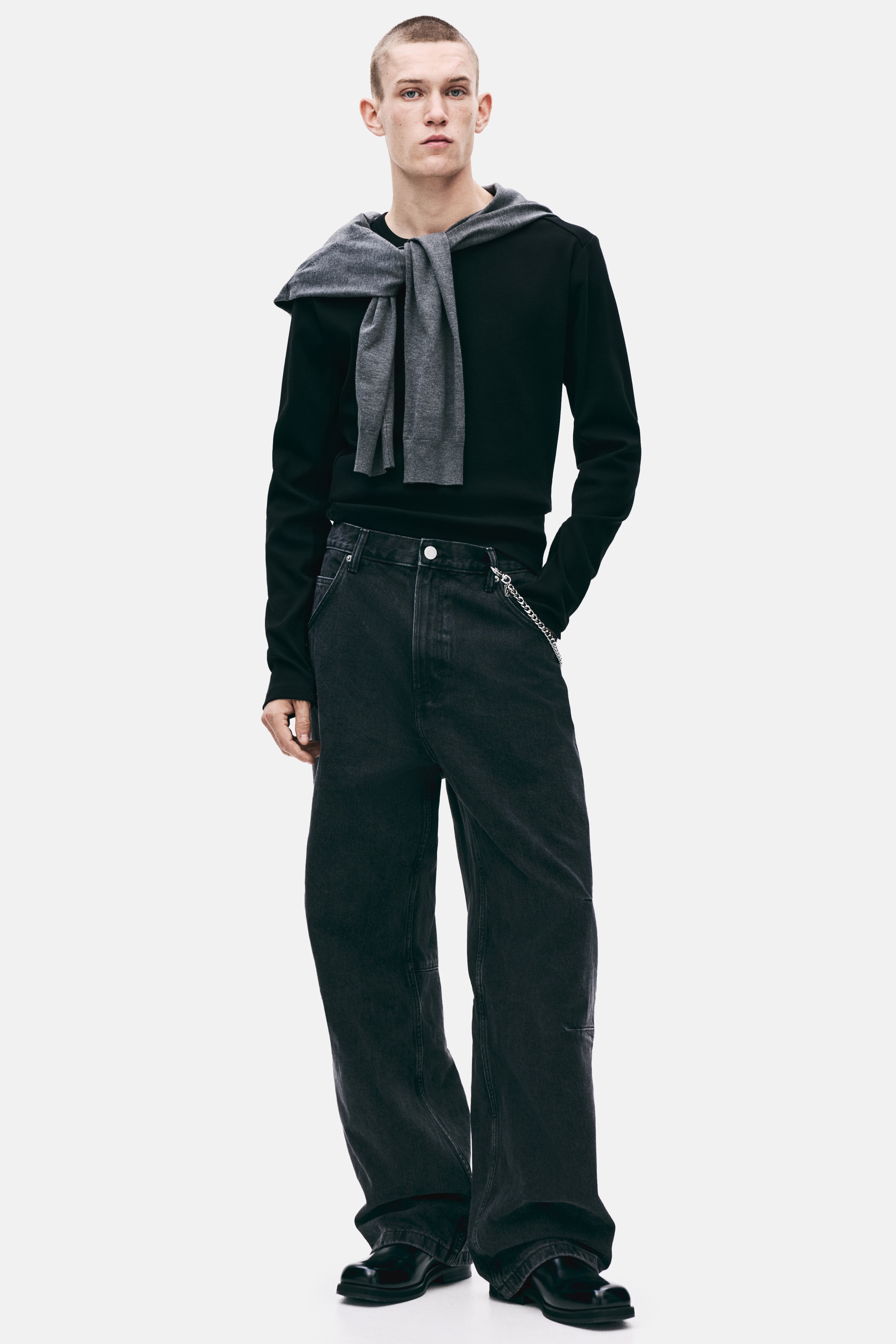 Jeans baggy con pinces - Nero/Grigio denim/Blu denim chiaro/Blu denim polvere