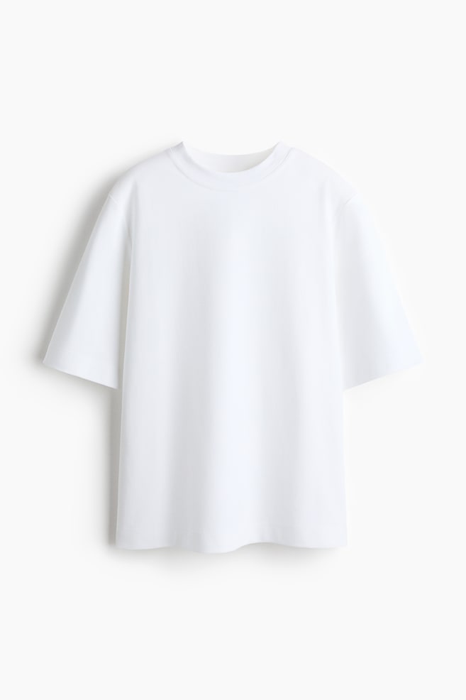 T-shirt z bawełny pima - Biały/Czarny - 1