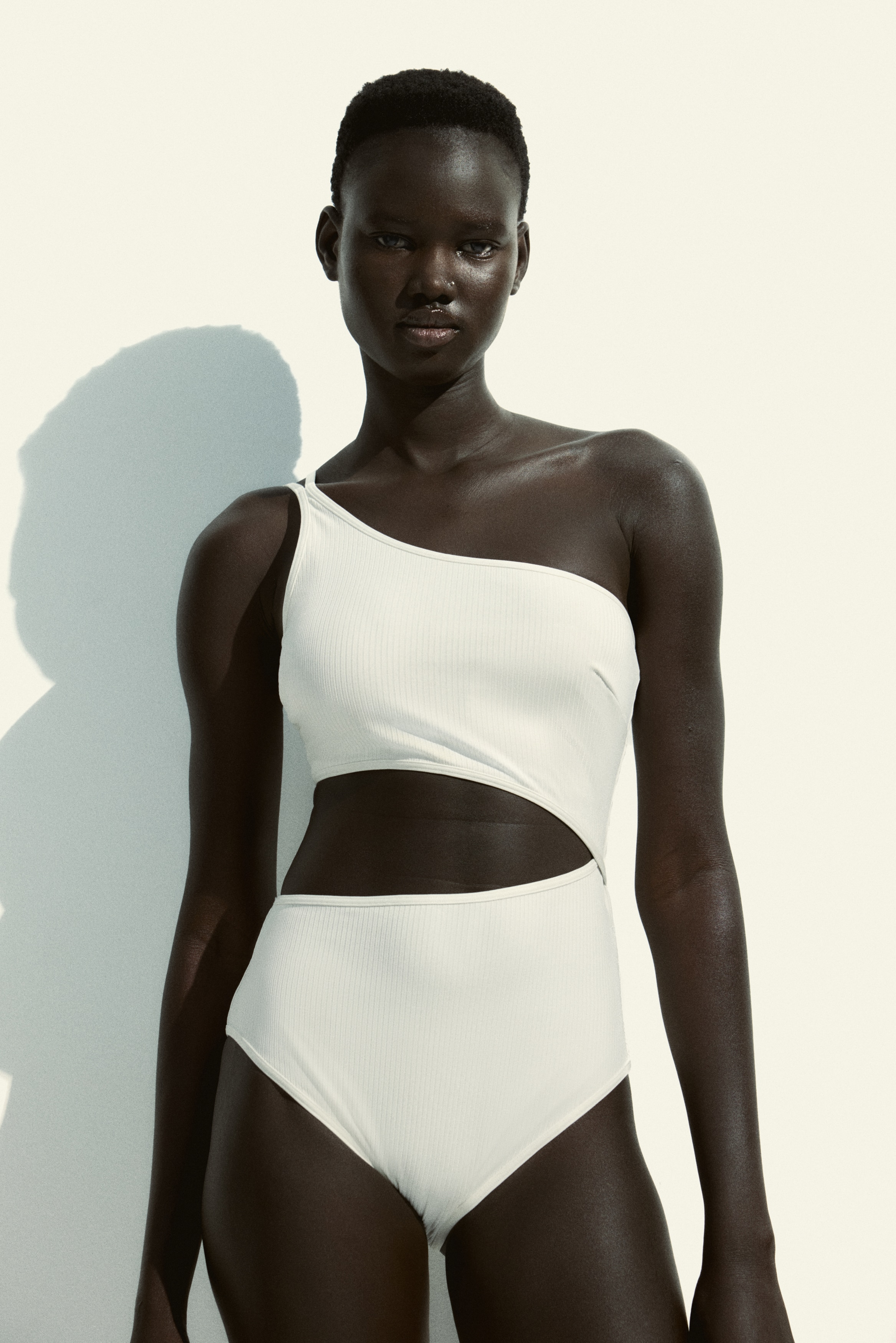 Padded-cup cut-out swimsuit