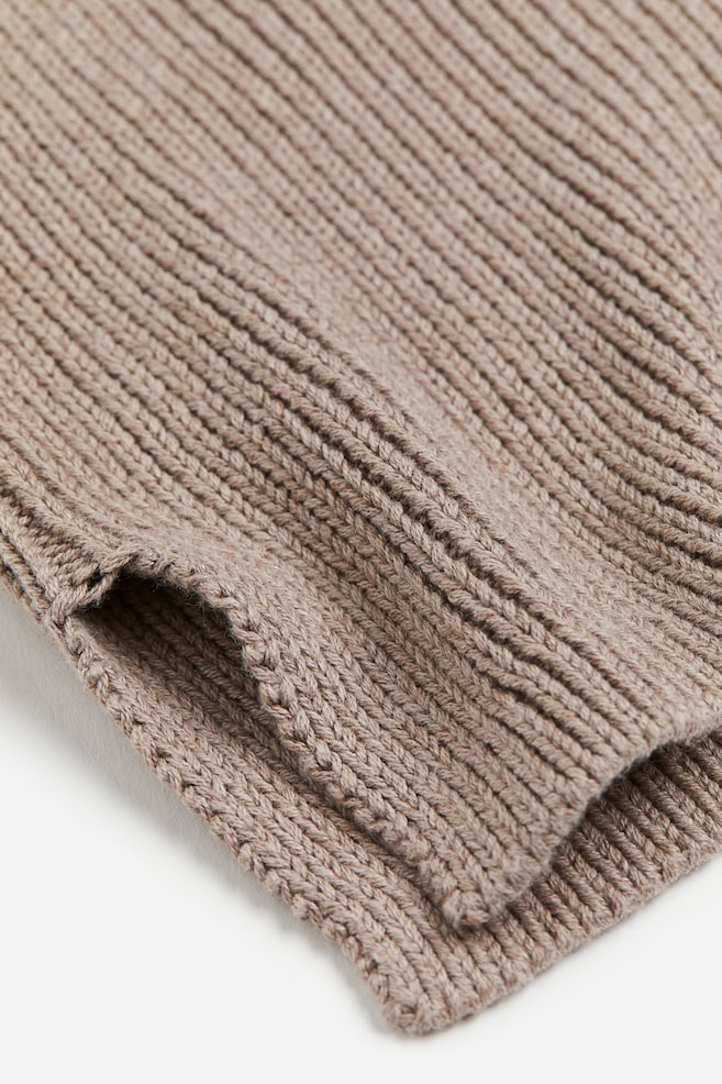 Rib-knit tube scarf - Mole/Light pink/Dark grey - 2
