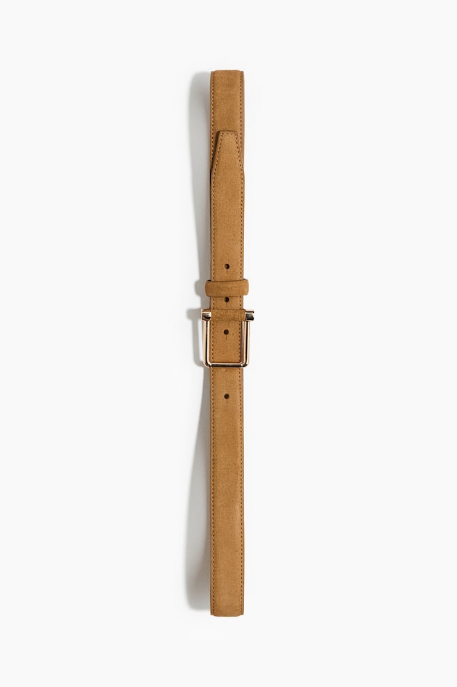 Leather belt - Beige/Brown/Dark khaki green - 1
