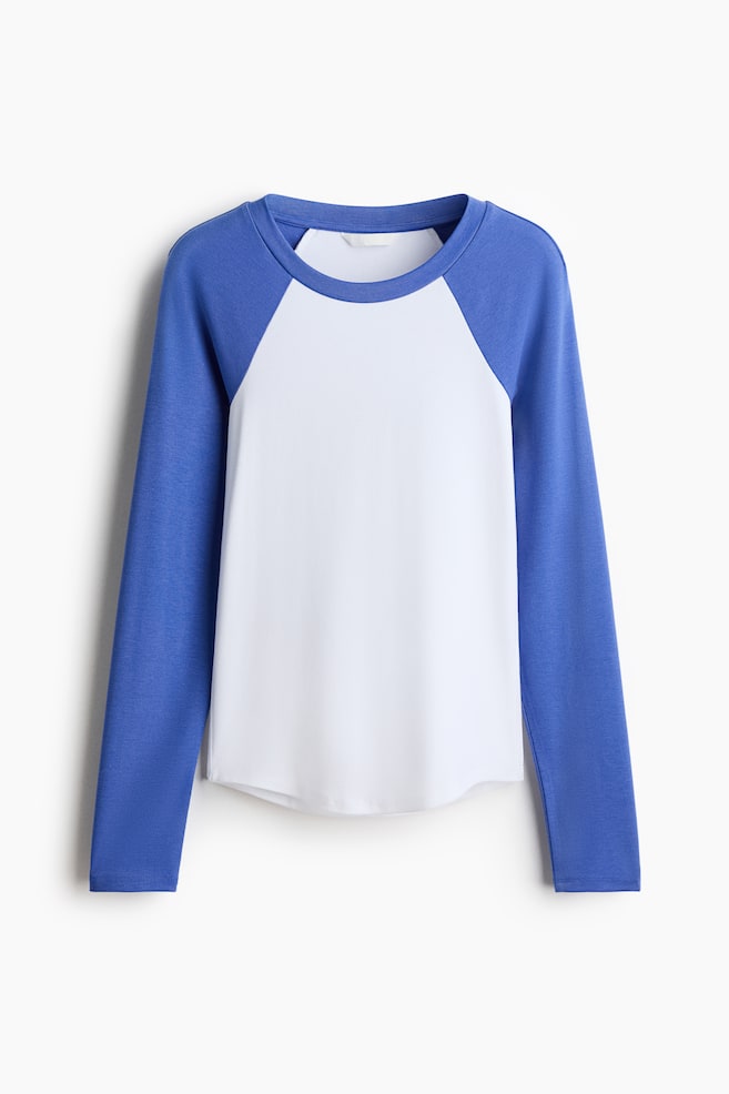 Camiseta de punto con manga raglán - Blanco/Bloques de color/Azul/Bloques de color - 1