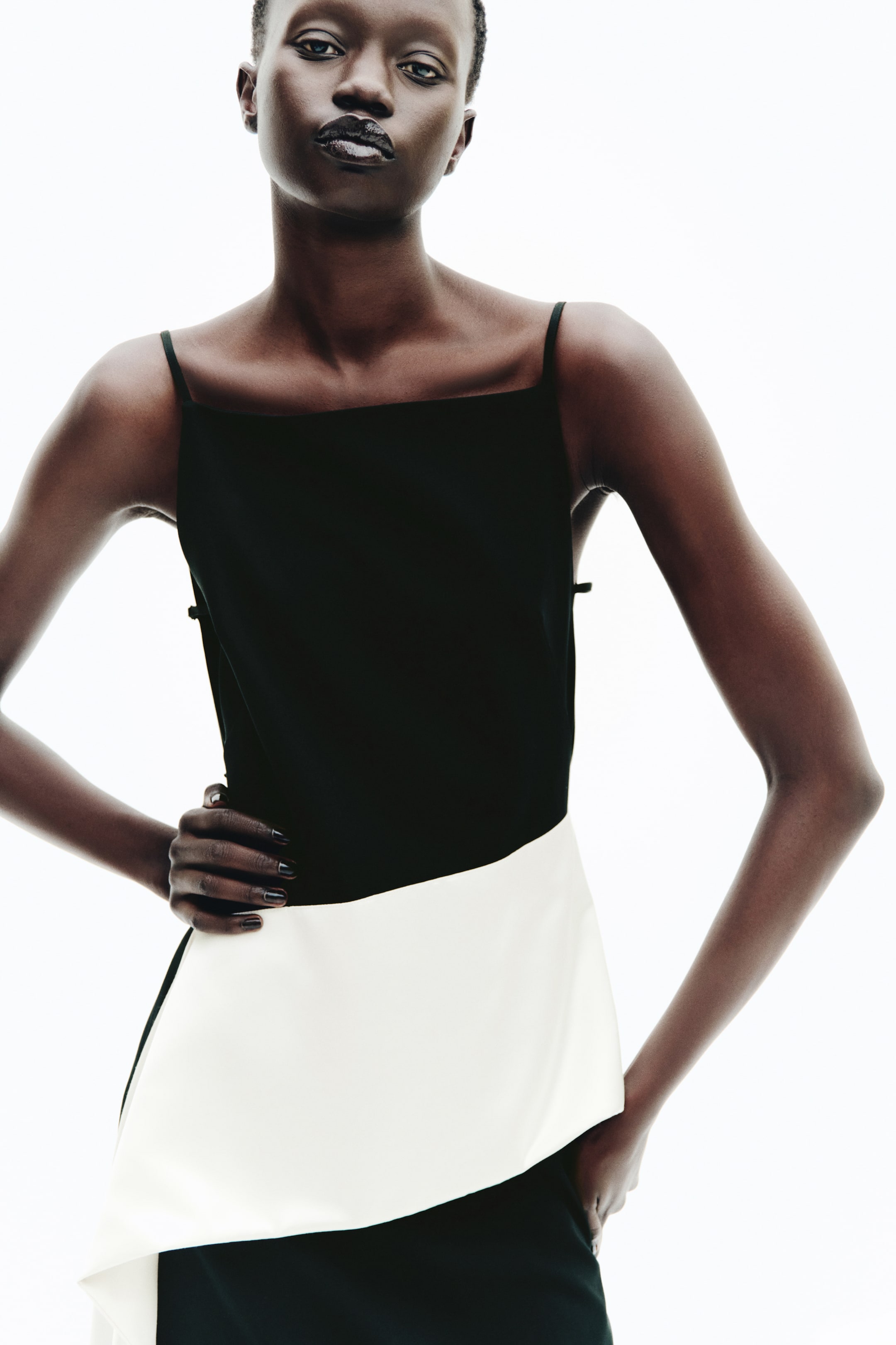Panel-Detail Strappy Dress