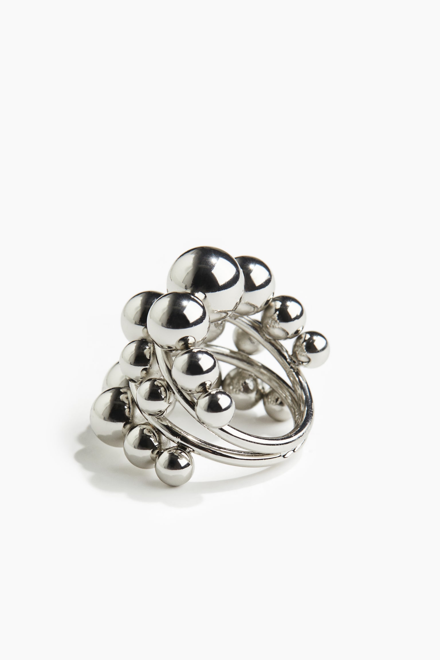 Beaded ring - Silver-coloured - 4