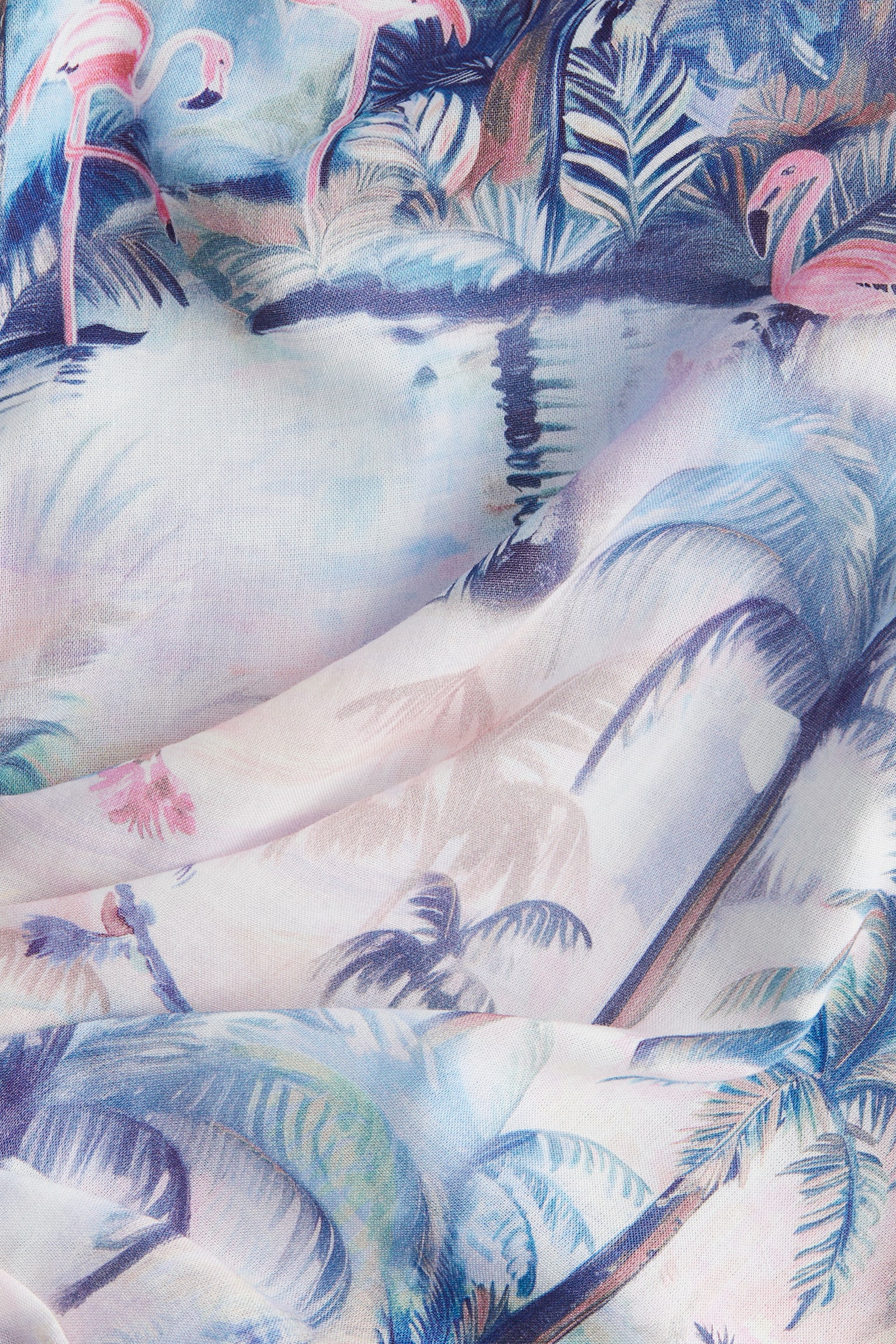 Женская рубашка H&M Short Printed, цвет: Розовый / Пальмовый — фото 2