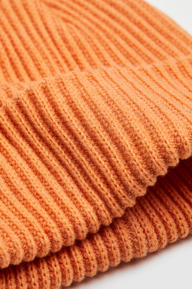Rib-knit hat - Orange - 2
