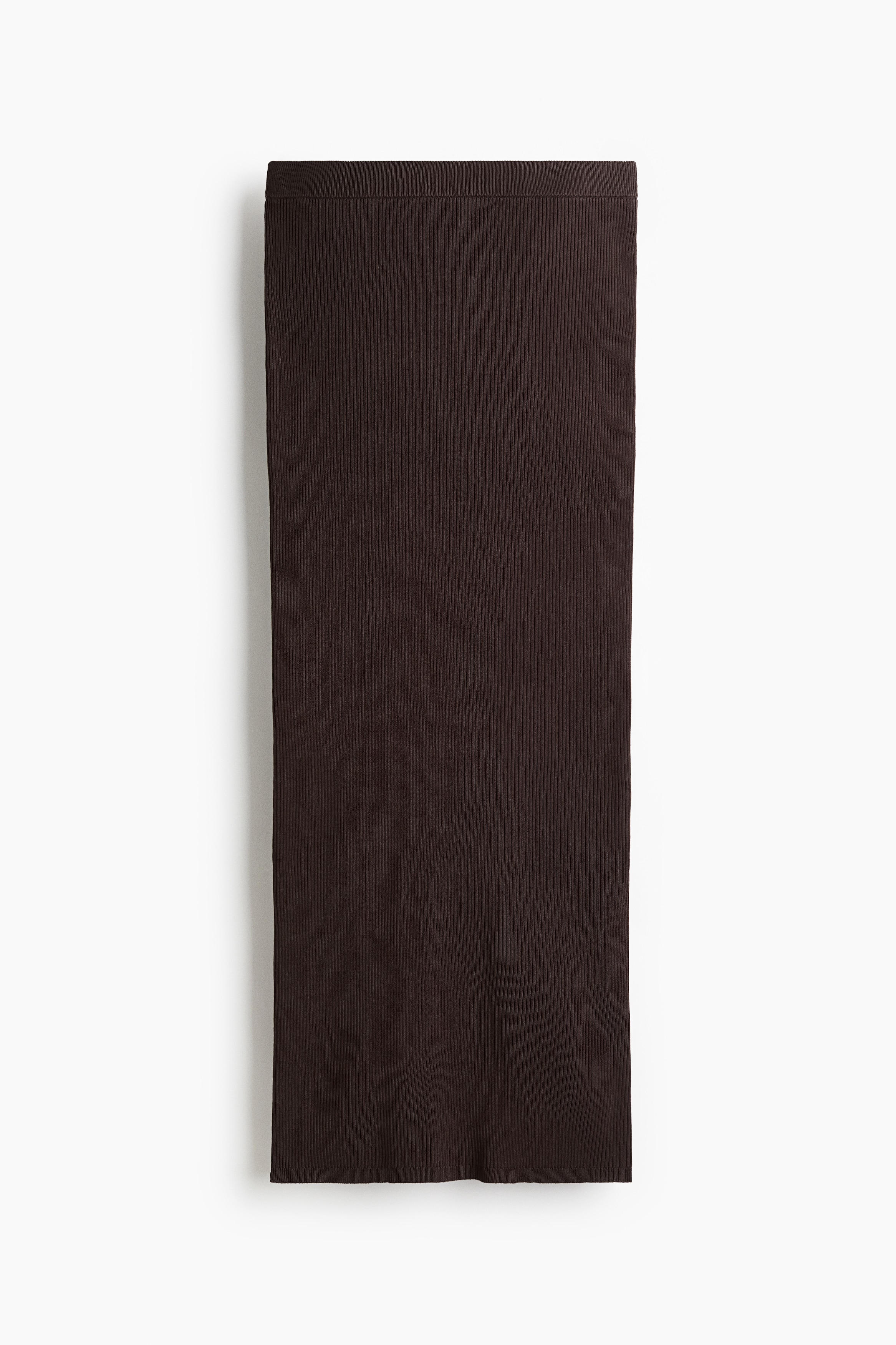 Rib-knit skirt - Dark brown