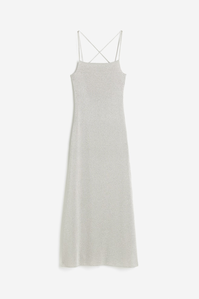Glittery fine-knit maxi dress - Light grey - 2