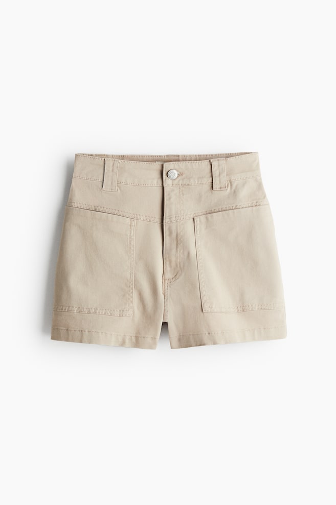 Twill cargo shorts - Beige - 1