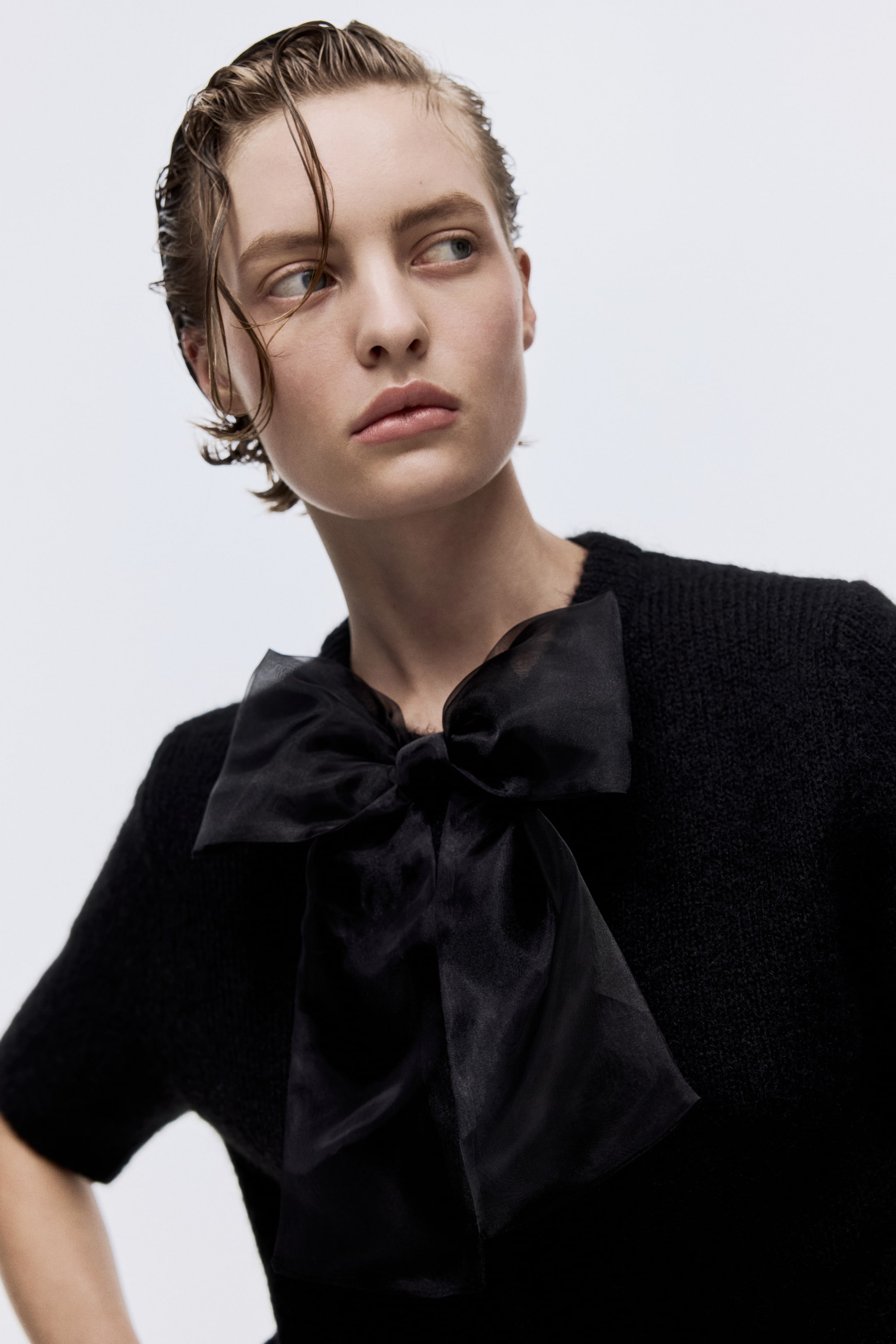 View larger image: Bow-Detail Knit Cardigan - Black - Ladies | H&M US 2