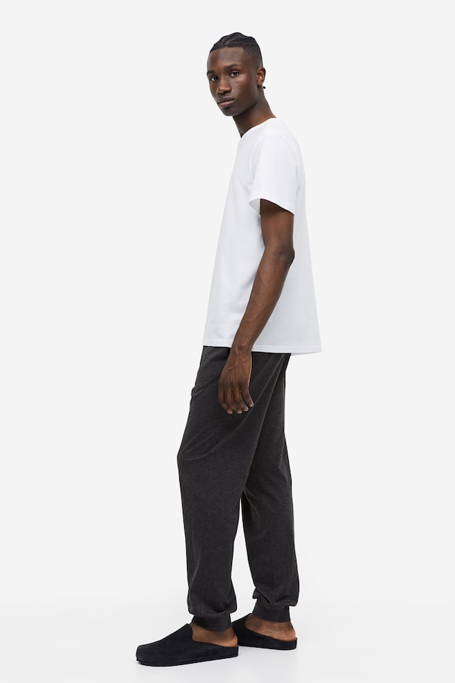2-pack Regular Fit Pyjamasbukse - Sort/Mørk gråmelert/Grå/Gråmelert/Lys gråmelert/Marineblå - 4