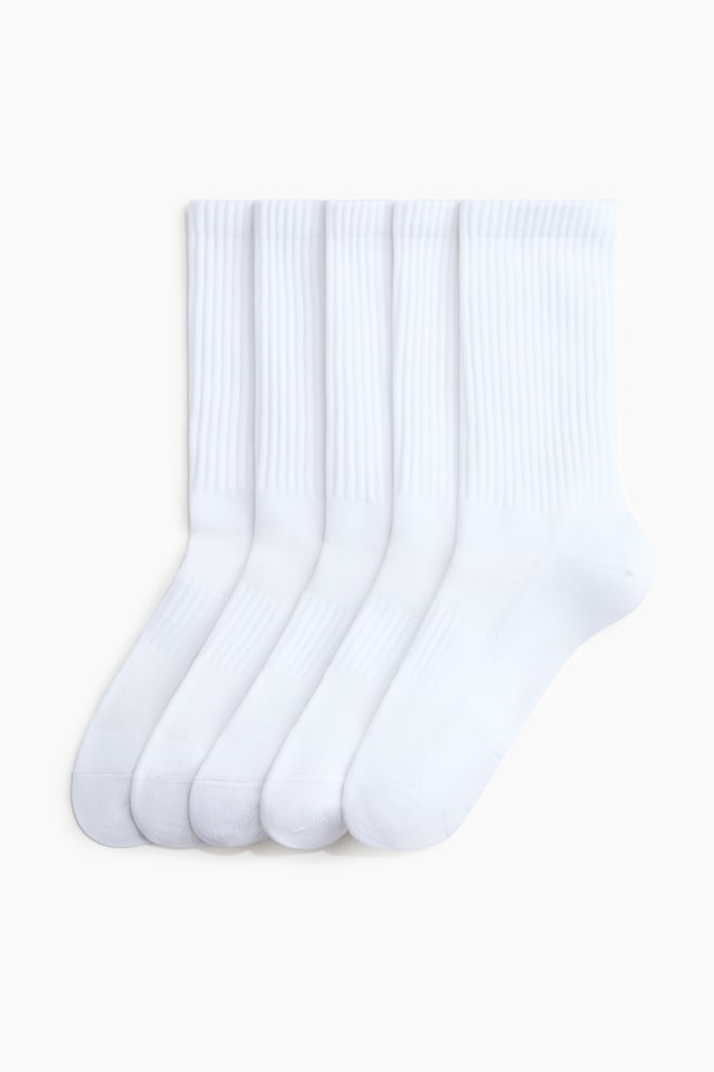 5 perechi de șosete de sport cu DryMove™ - Alb/Roz-antic/Negru - 1
