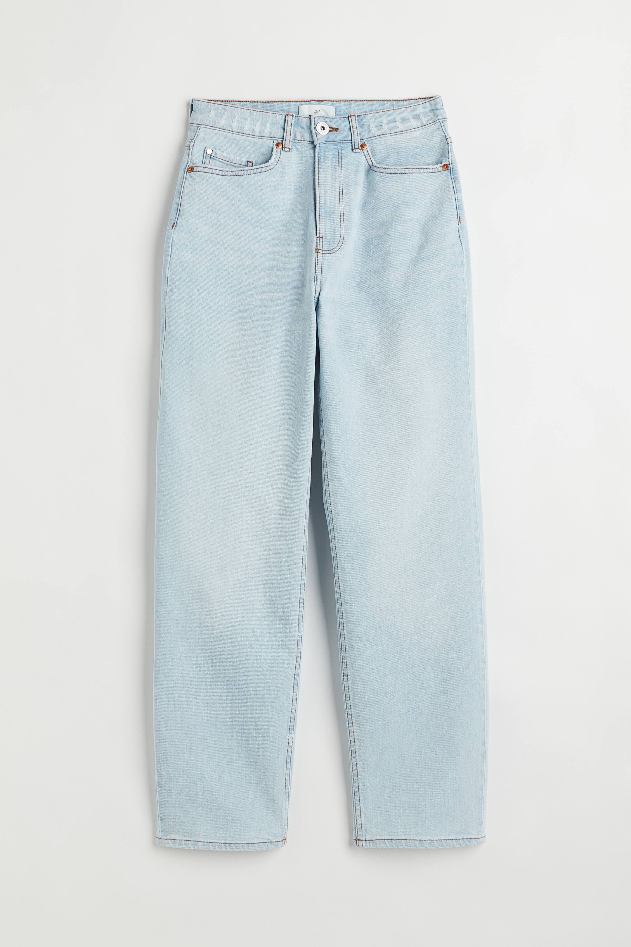 הצגת תמונה גדולה יותר: Straight High Ankle Jeans - כחול ג‘ינס חיוור - Ladies | H&M IL 1