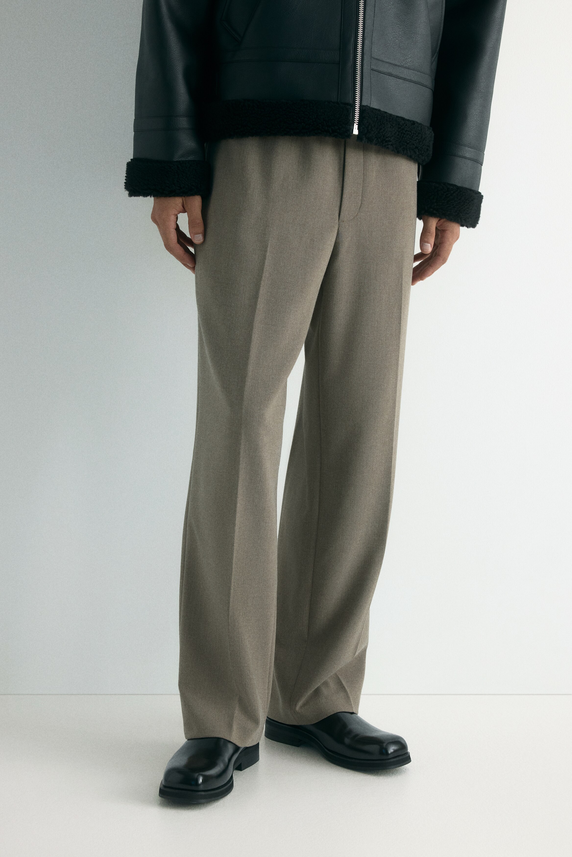 Men's Beige melange Relaxed-Fit Pants | H&M US