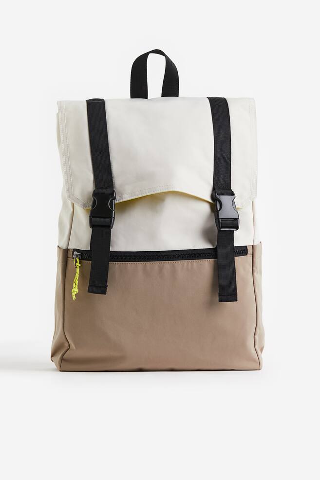 Sports backpack - Beige/Block-coloured/Black - 1