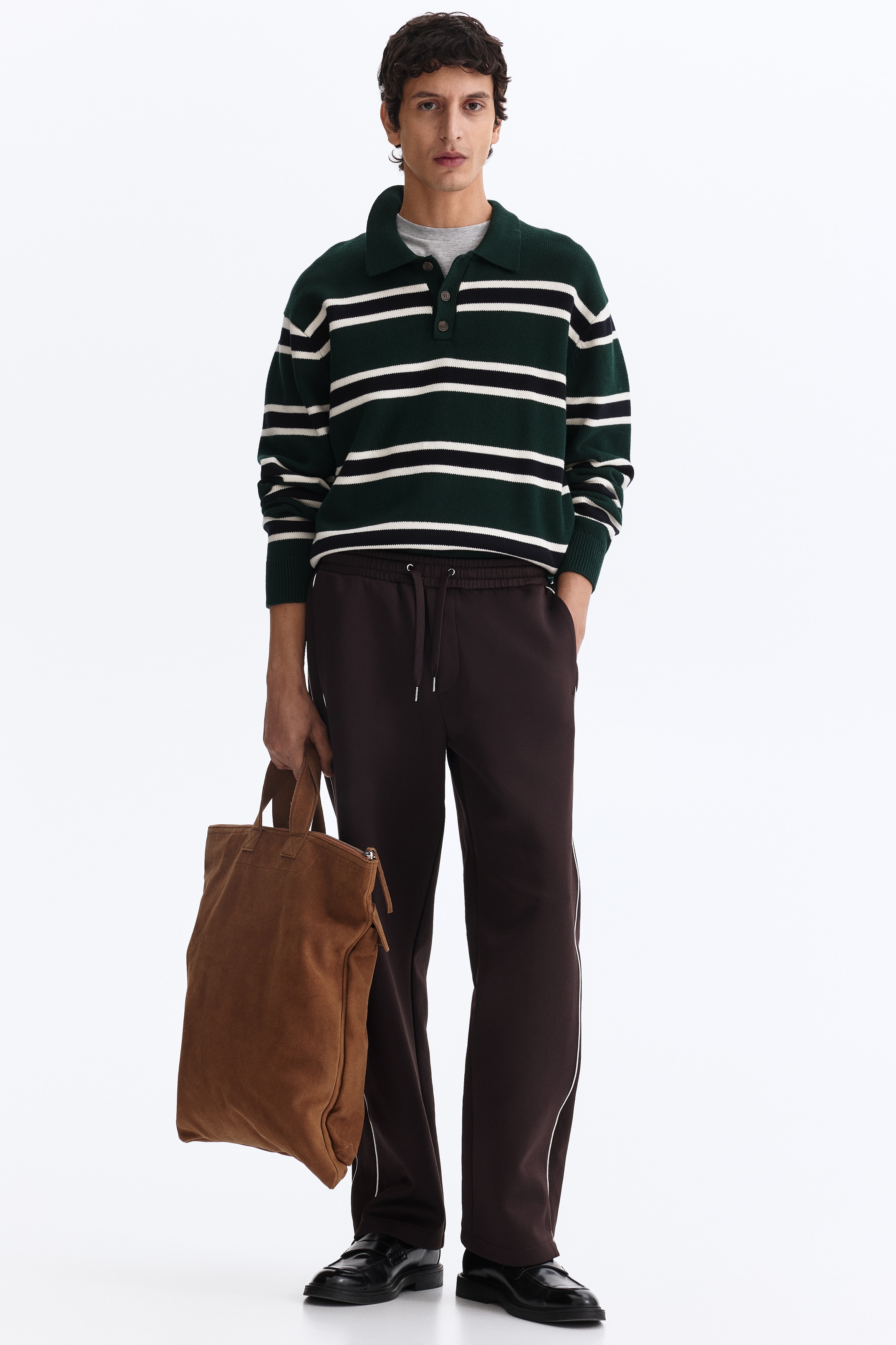 Relaxed Fit Joggers - Marrone scuro/Nero