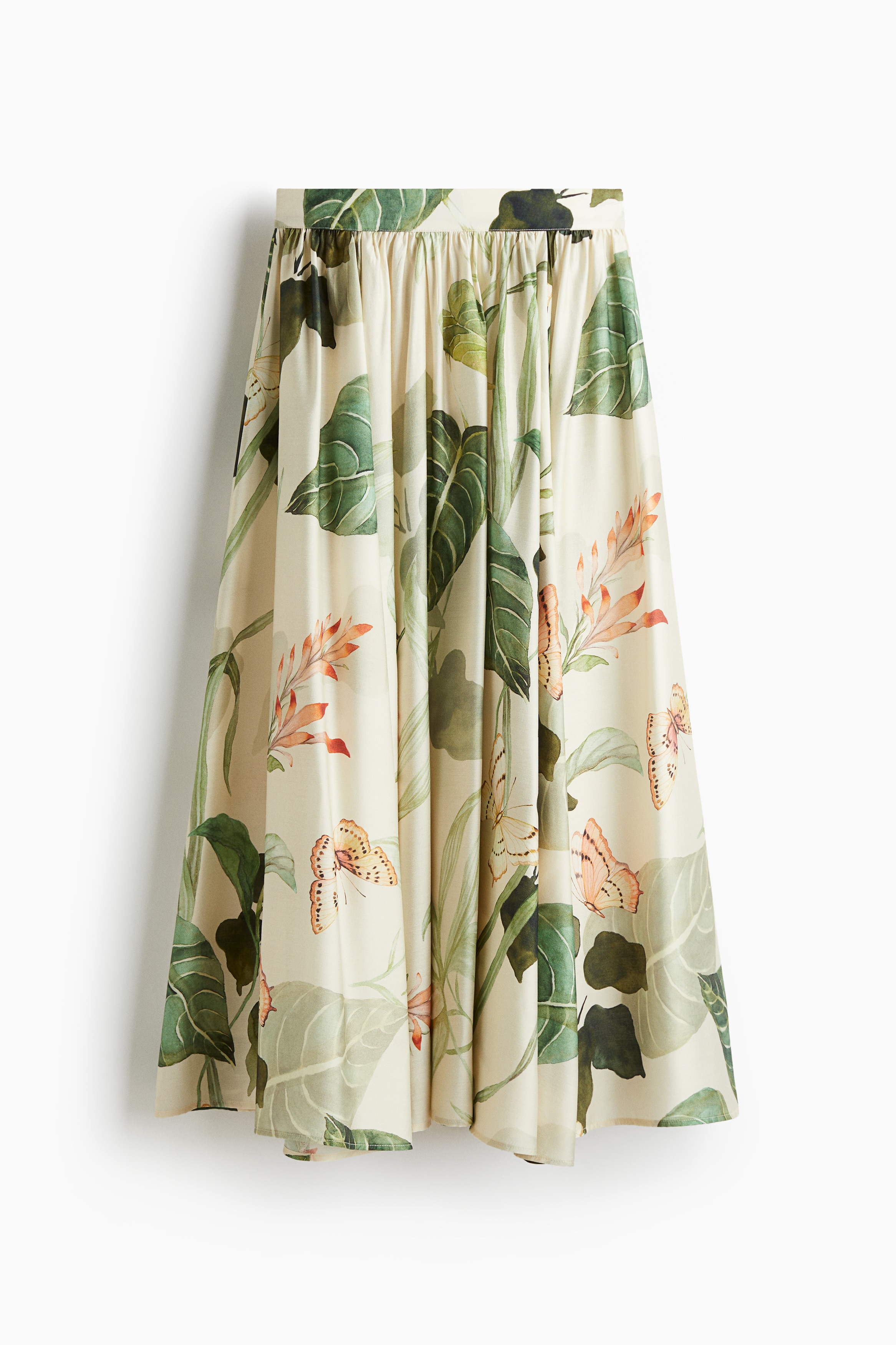 Circular maxi skirt - Cream/Floral