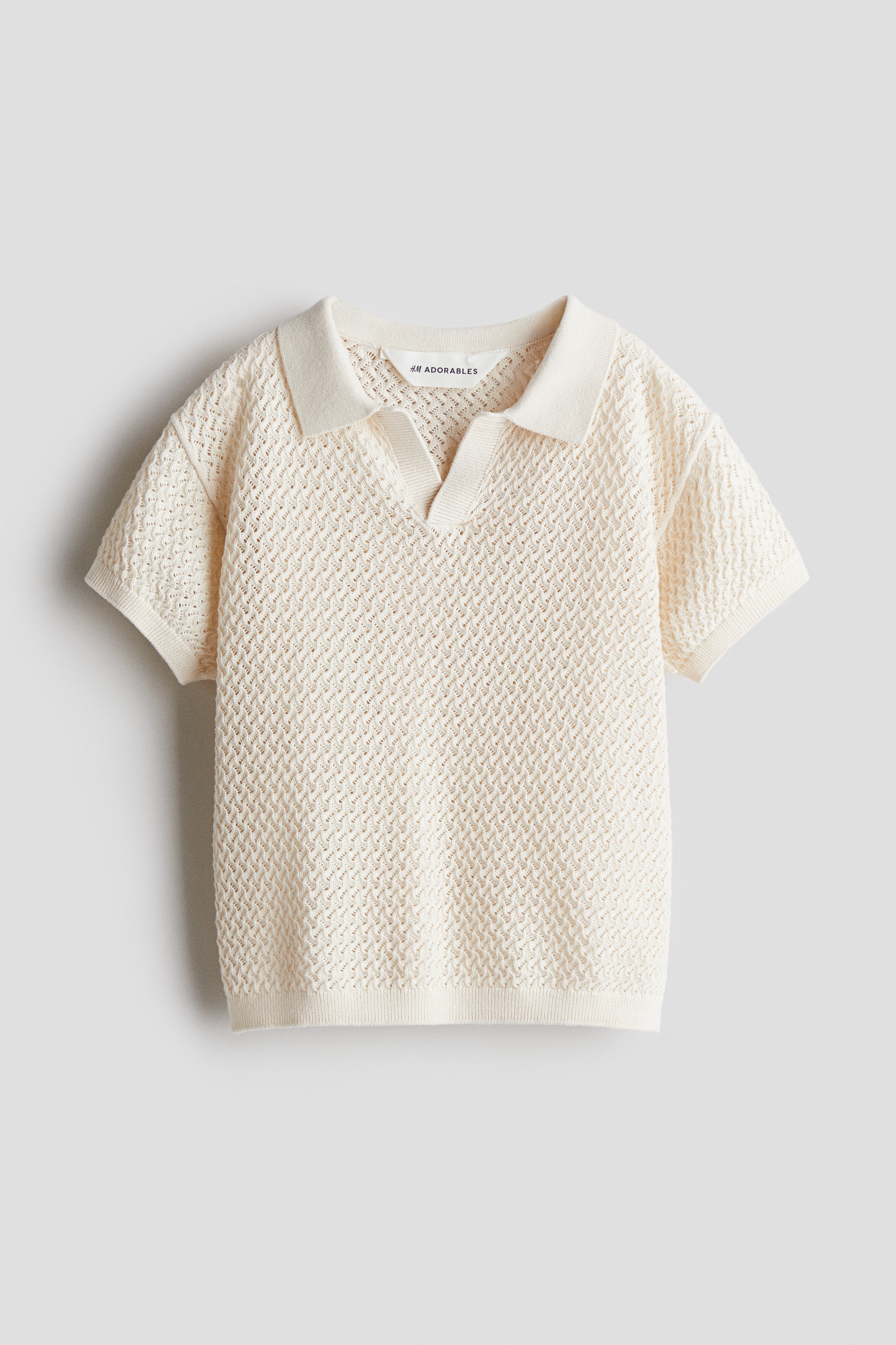 Textured-knit polo shirt - Beige