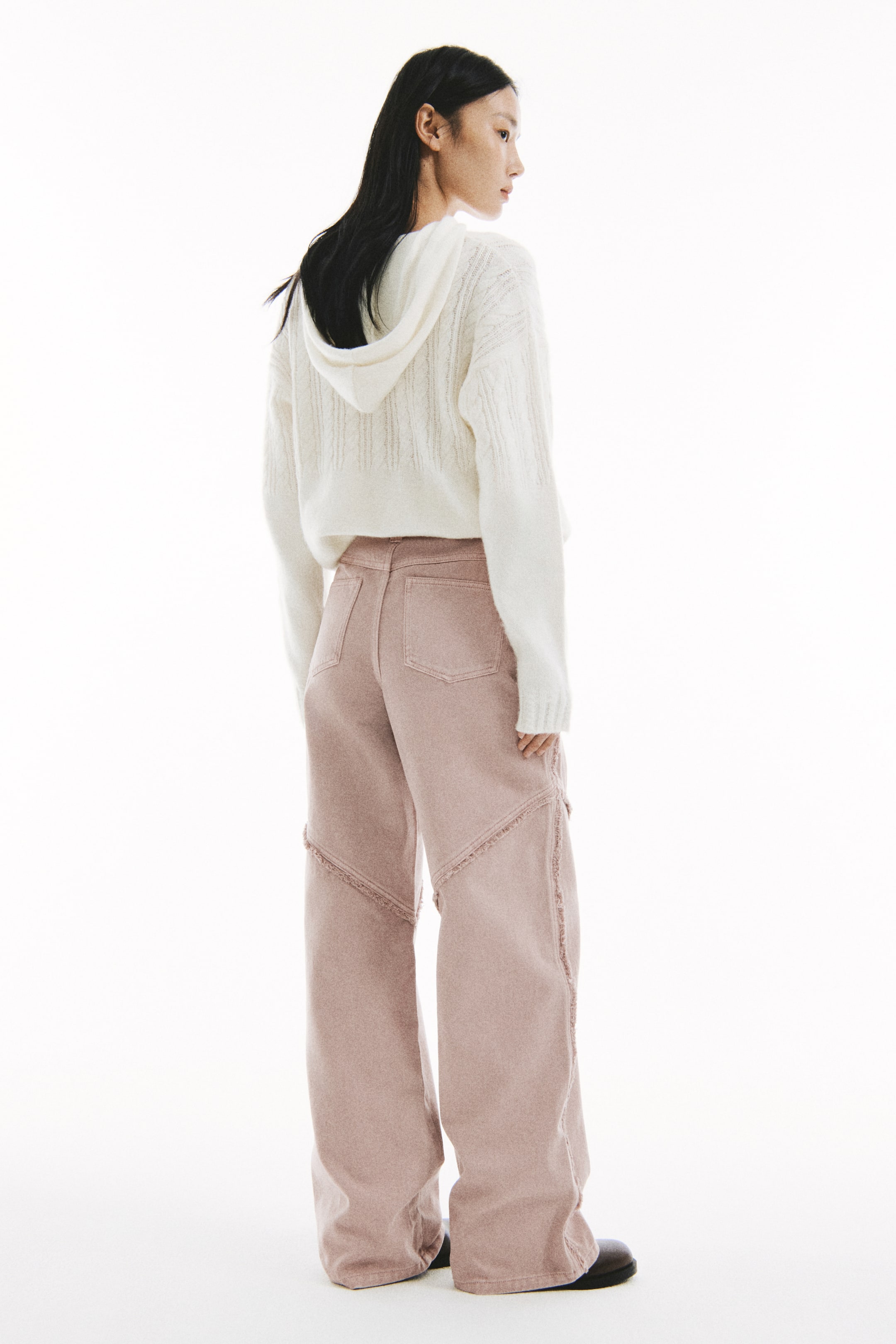 拡大画像を表示: フレイドトリムデニム - パウダーピンク - レディース | H&M JP 3