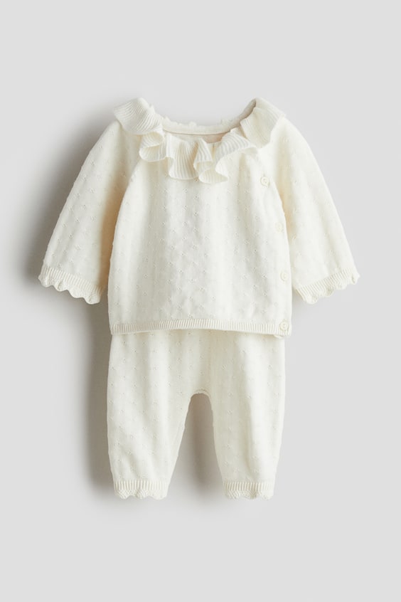 Детские свитеры H&M 2-Piece Pointelle-Knit Set