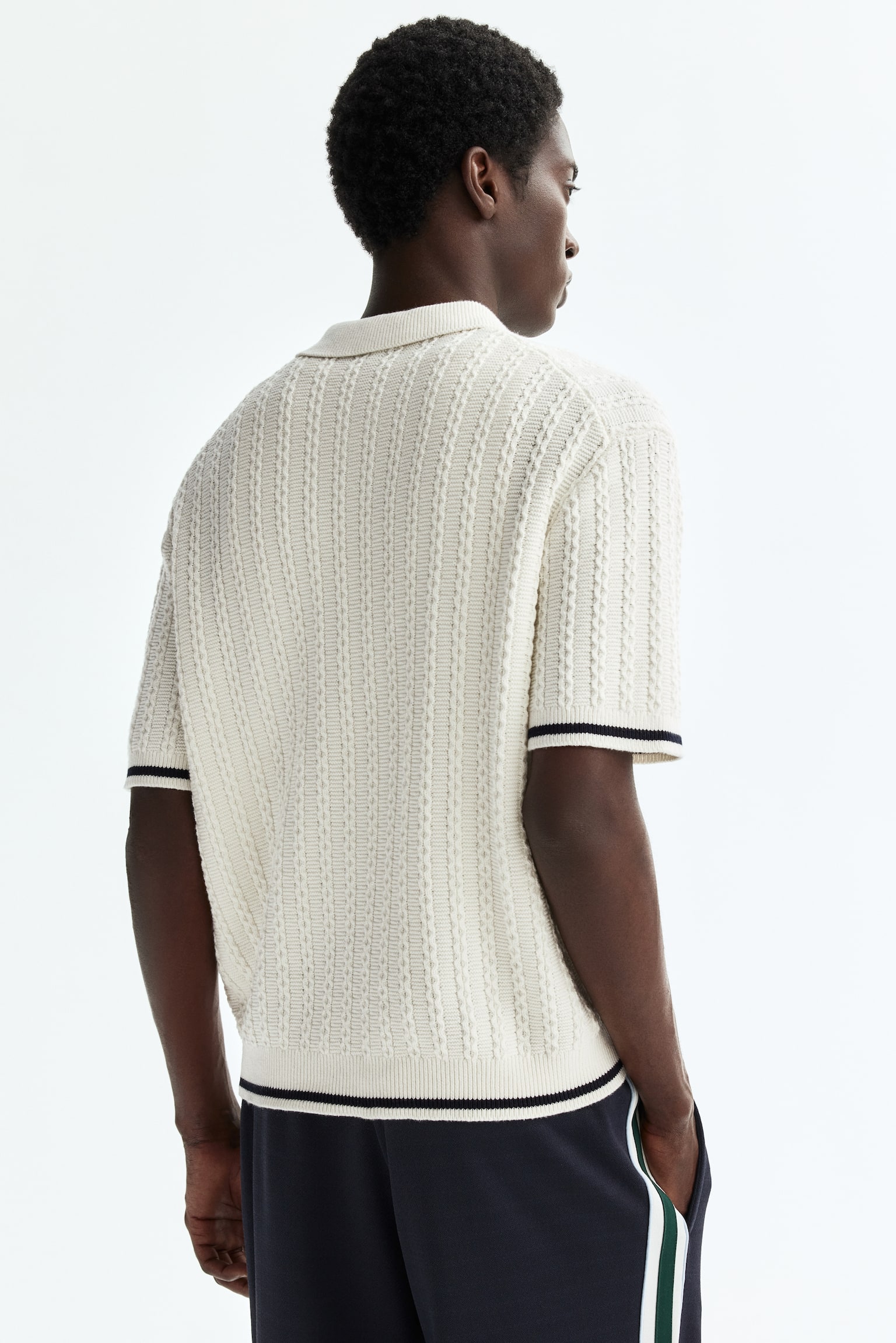 Relaxed Fit Cotton polo shirt-White - 3
