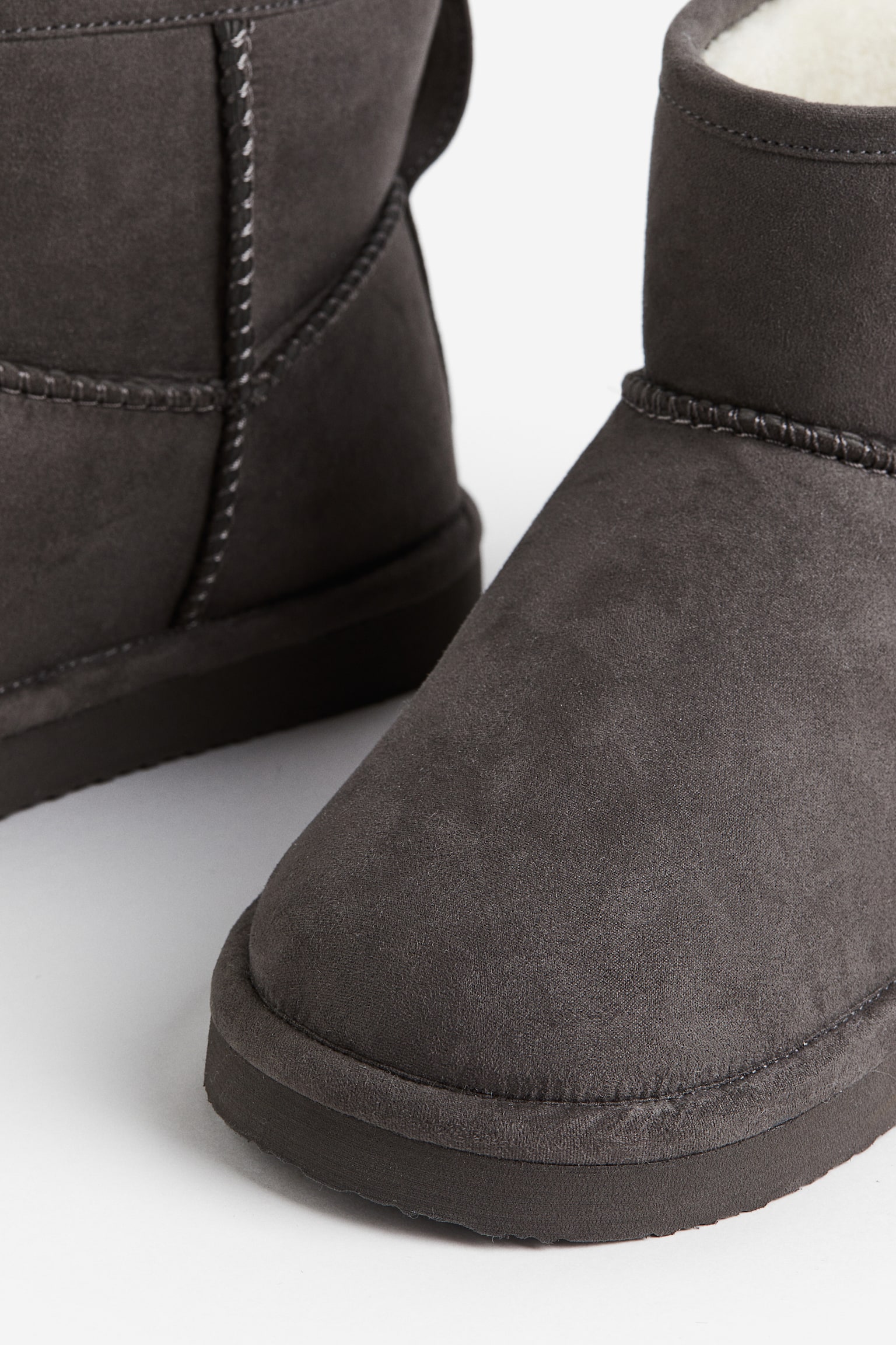 Warm Lined Boots - Grey/Black/Dark beige/Dark brown - 4