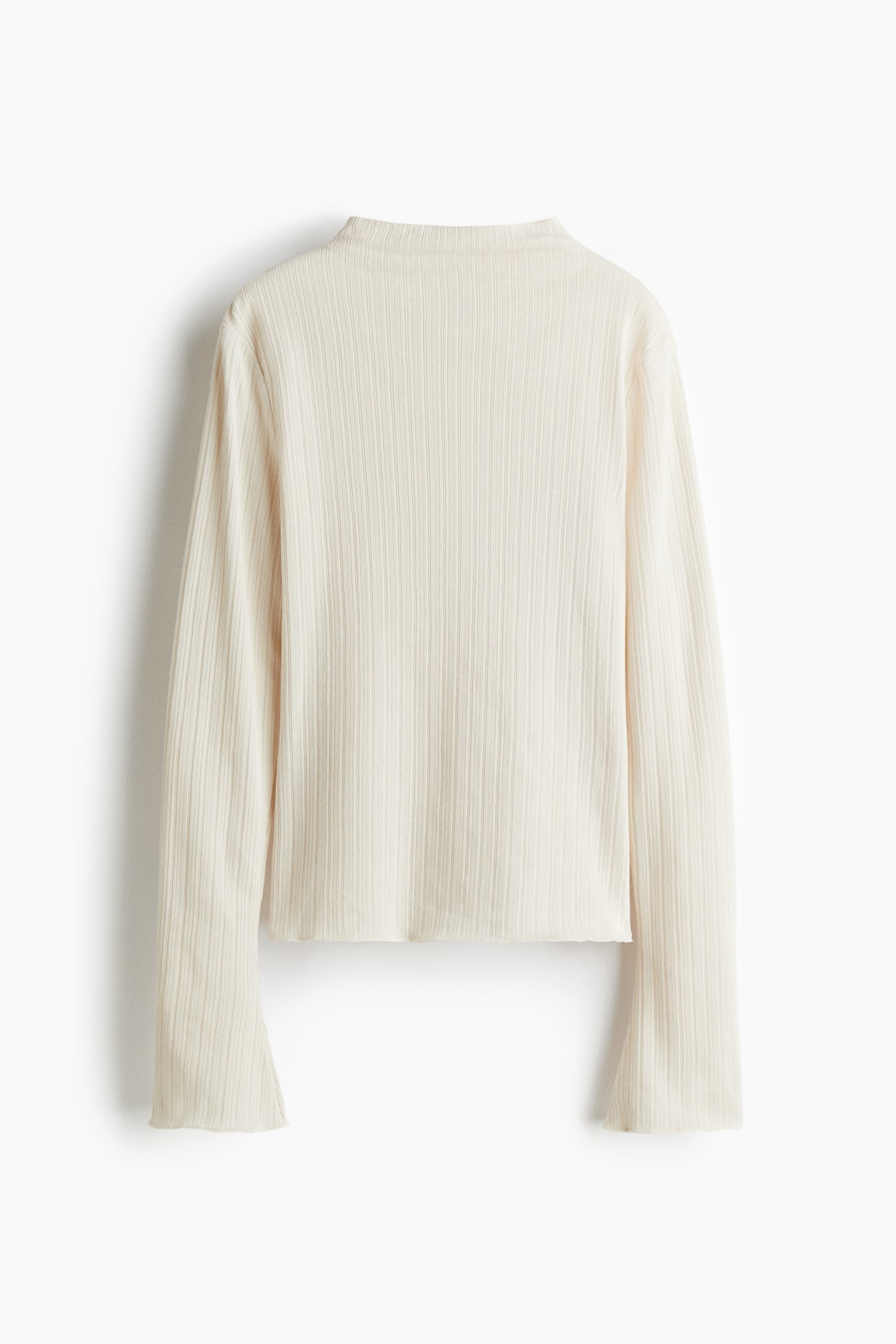 Shell Composition Drawing Women's Cream Ribbed Mock Turtleneck Top | H&M PH