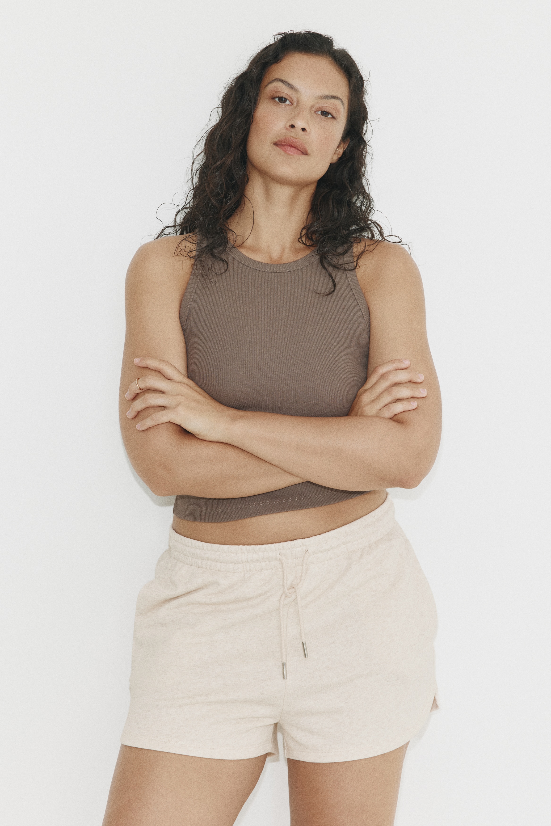 Women's Light beige melange Sweatshorts | H&M US