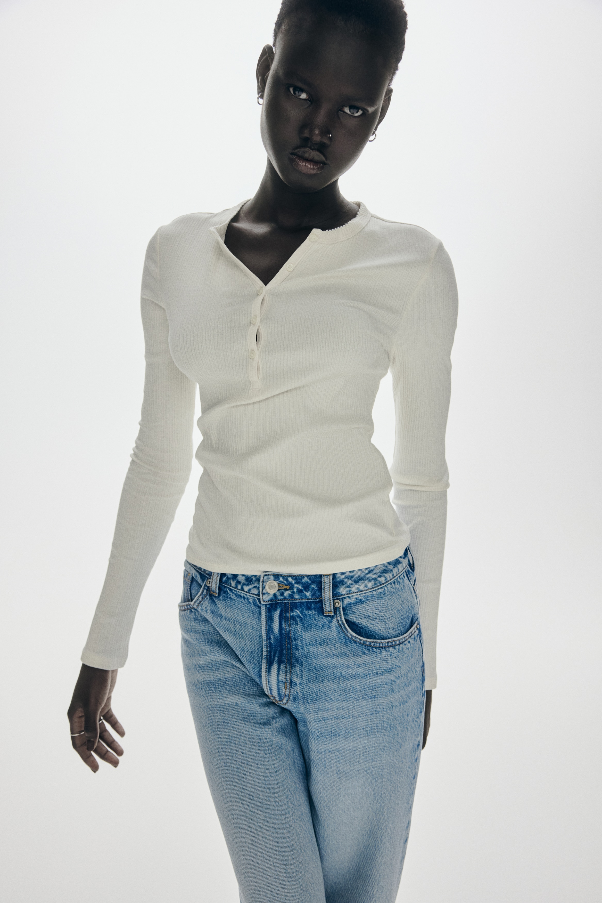 Ribbed henley top