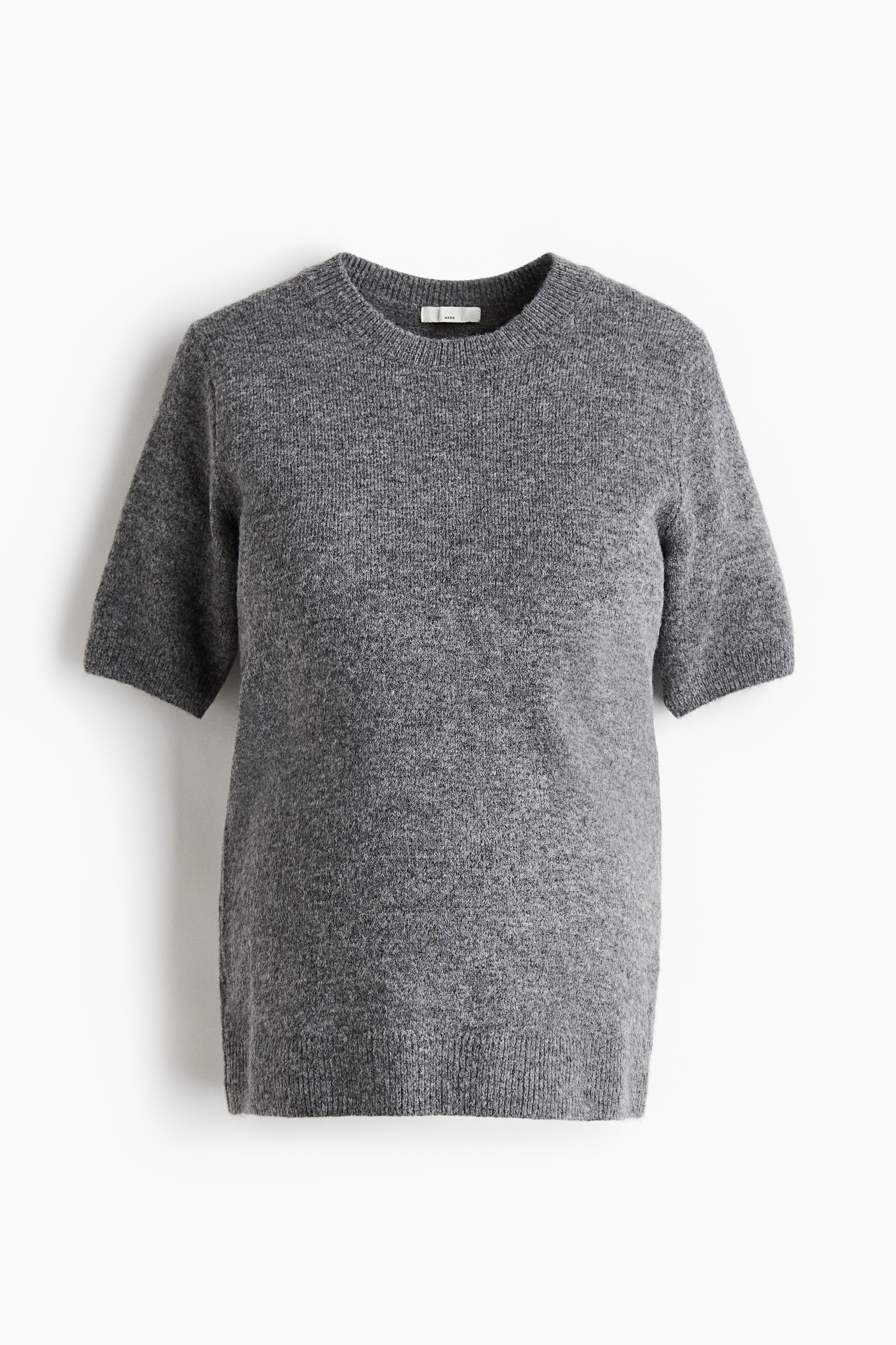 MAMA Top in maglia fine a maniche corte - Grigio mélange/Crema/Nero/Rosso/Grigio mélange