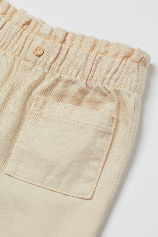 Paper bag-bukse i twill - Lys beige - 2