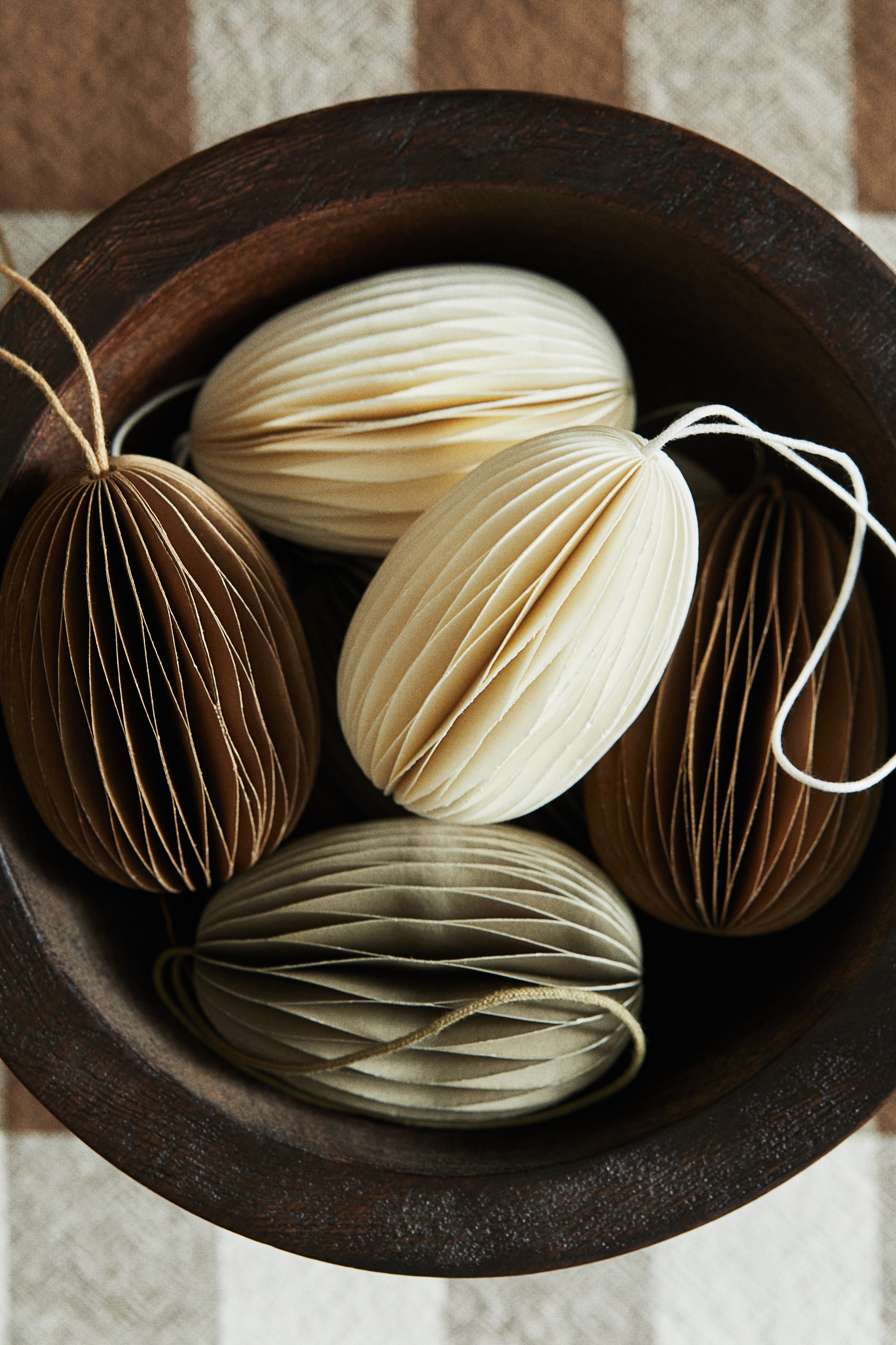 Set van 6 paasdecoraties - Lichtbeige/Olijfgroen/geel/Geel/Geel/roze/rood/Groen