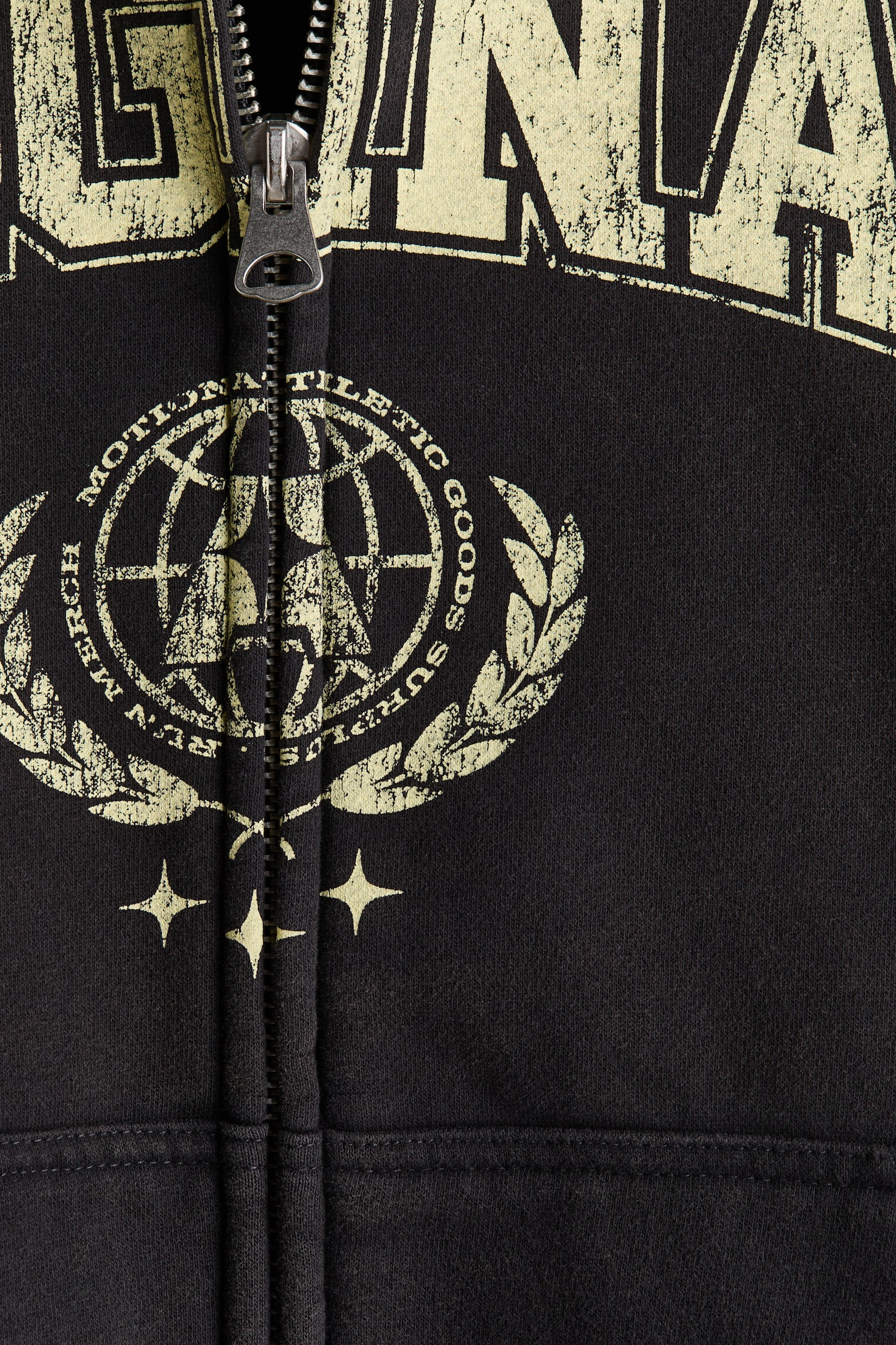 Oversized Fit Printed zip-through hoodie - Black/Original - 7