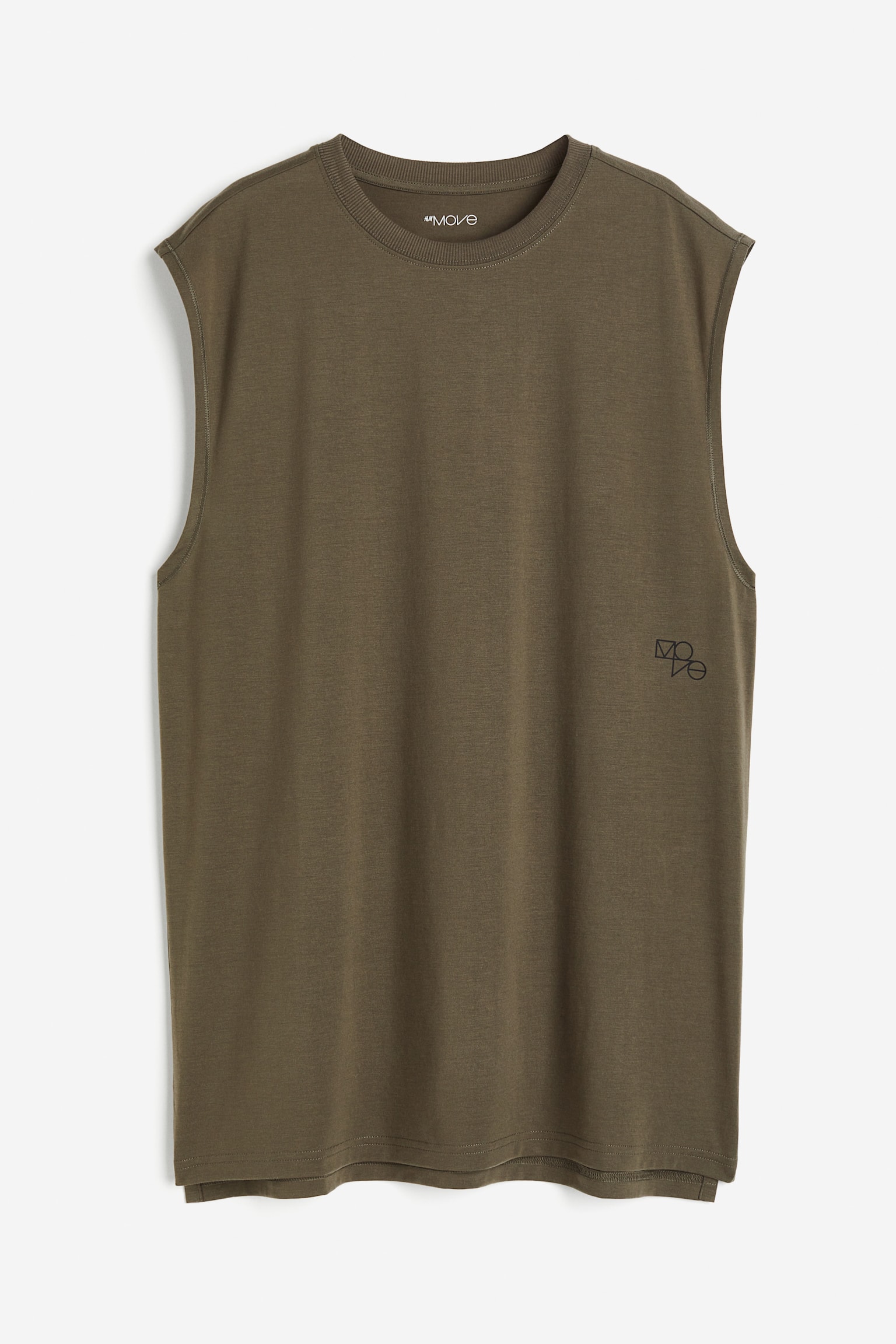 Loose Fit Activewear Tank In DryMove™ - Khaki green/Black/Marbled - 2